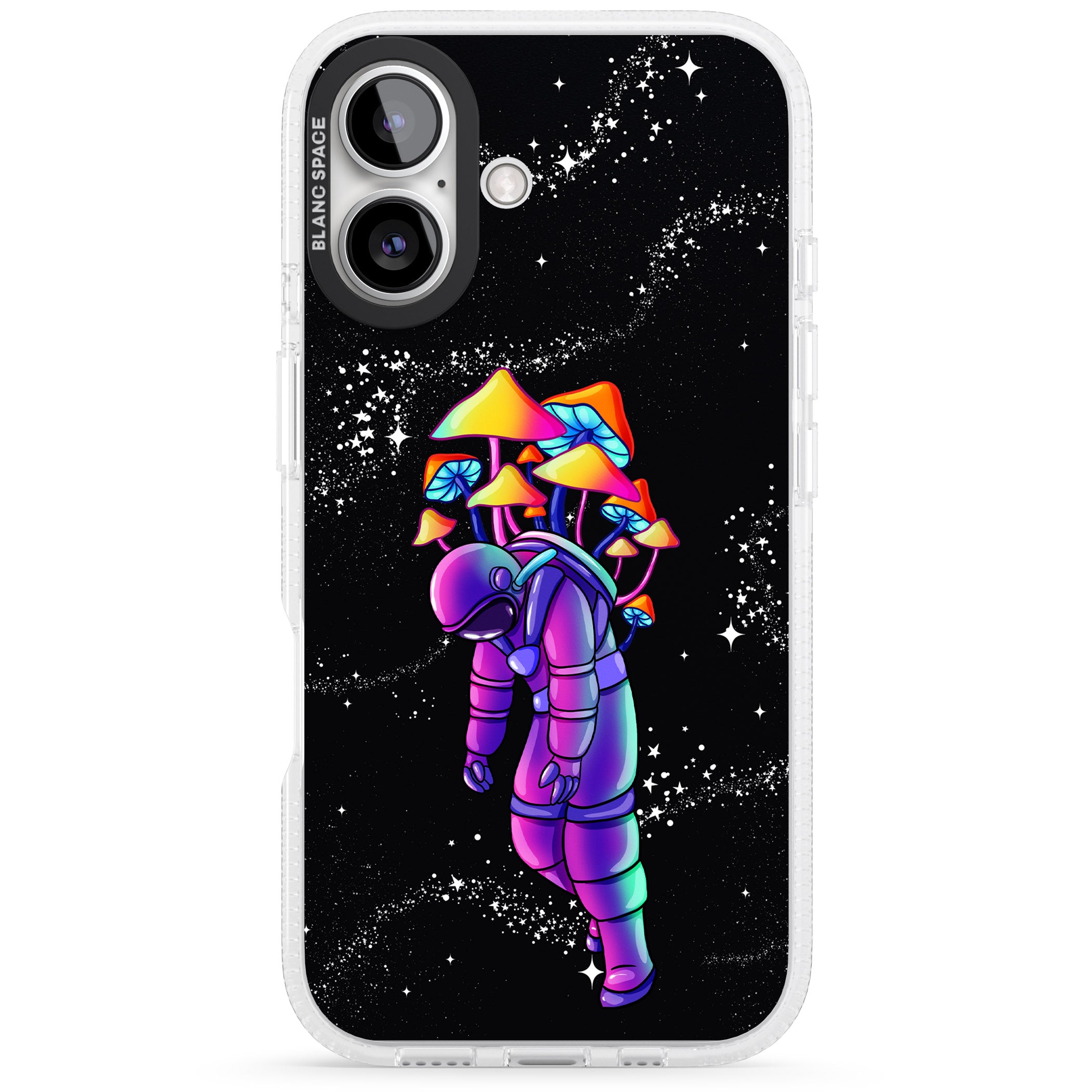 Space Mutation iPhone 16 / 16 Plus Clear Case Impact Air - Blanc Space