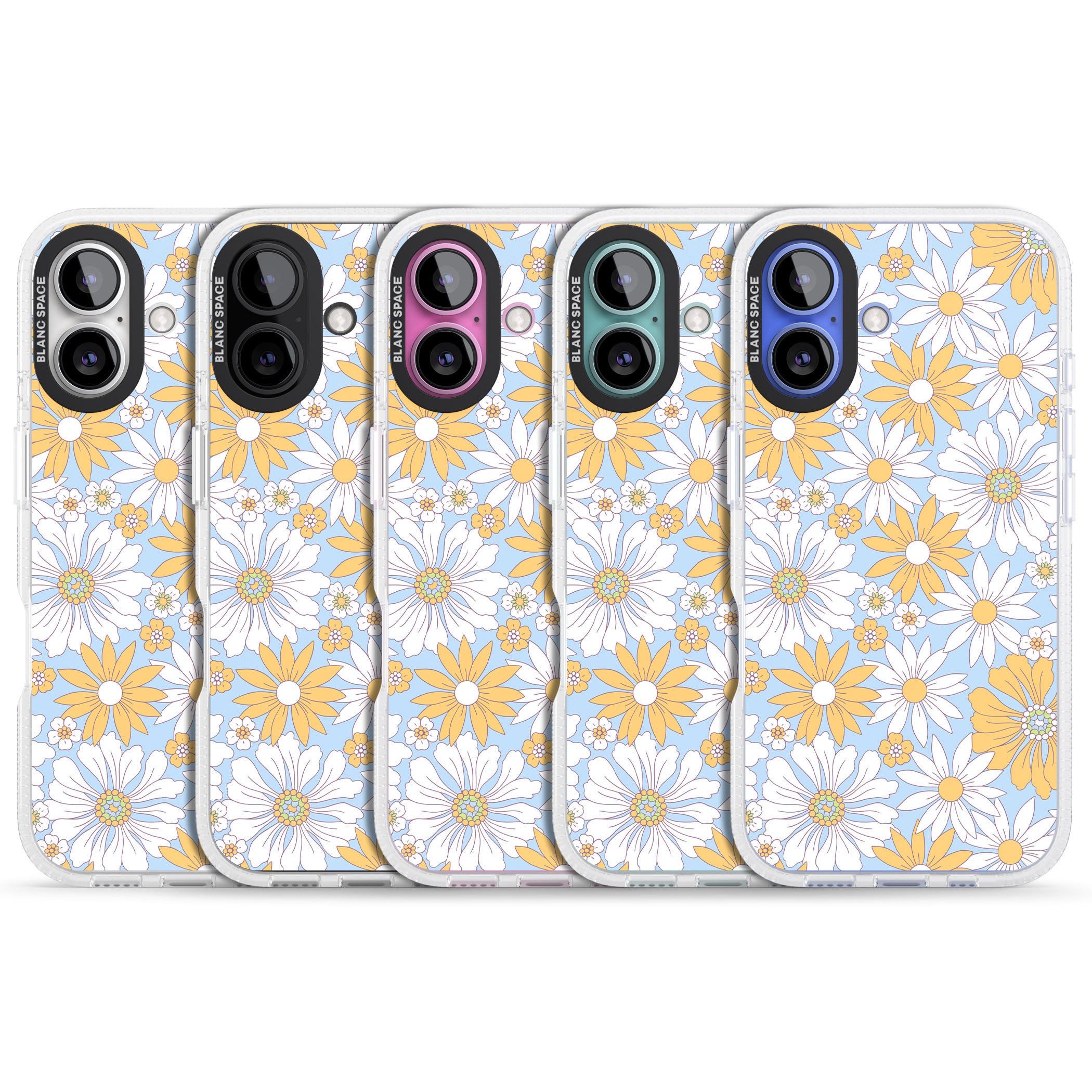Summers Day Flower Mix iPhone 16 / 16 Plus Clear Case Impact Air - Blanc Space