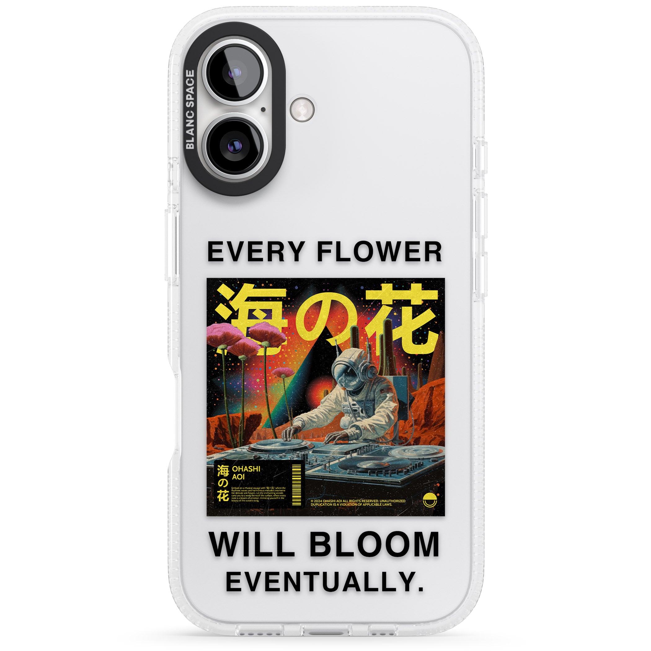 Every Flower Will Bloom Eventually iPhone 16 / 16 Plus Clear Case Impact Air - Blanc Space