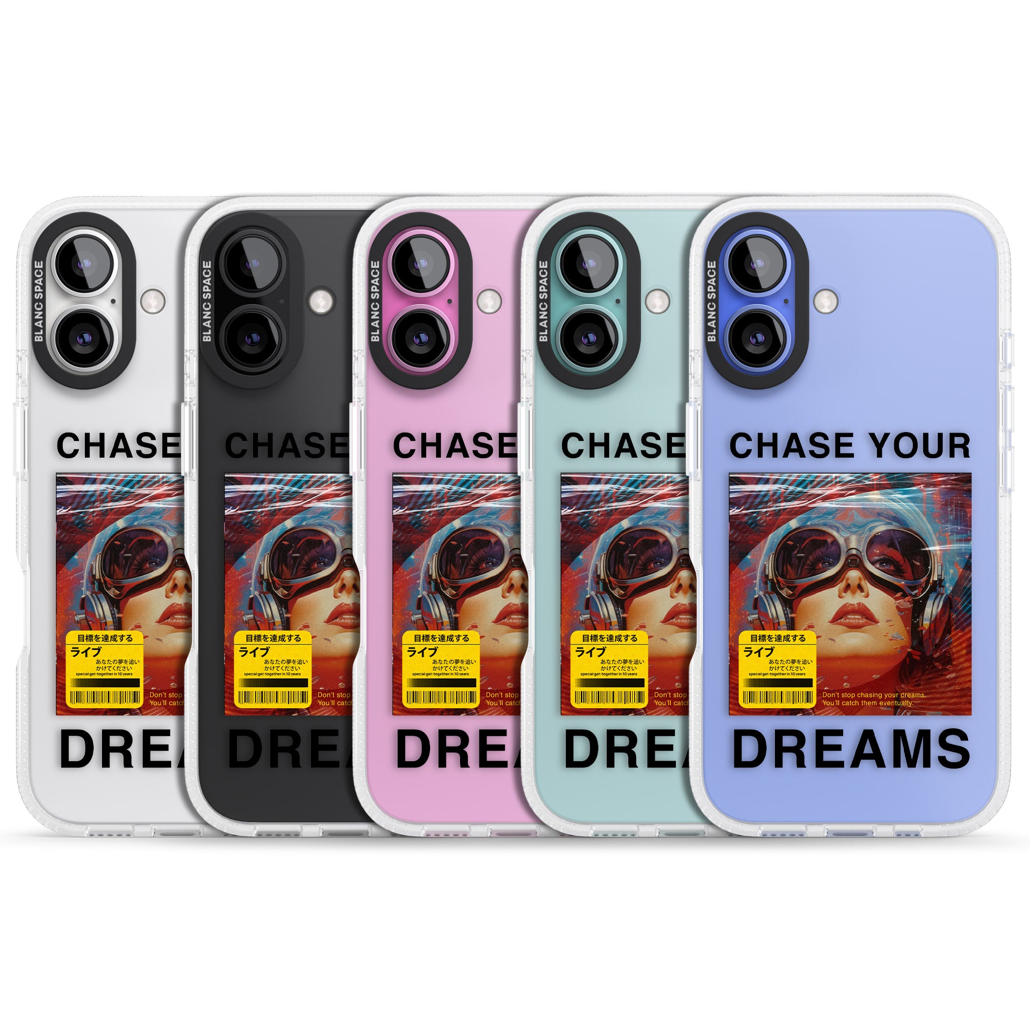 Chase Your Dreams iPhone 16 / 16 Plus Clear Case Impact Air - Blanc Space