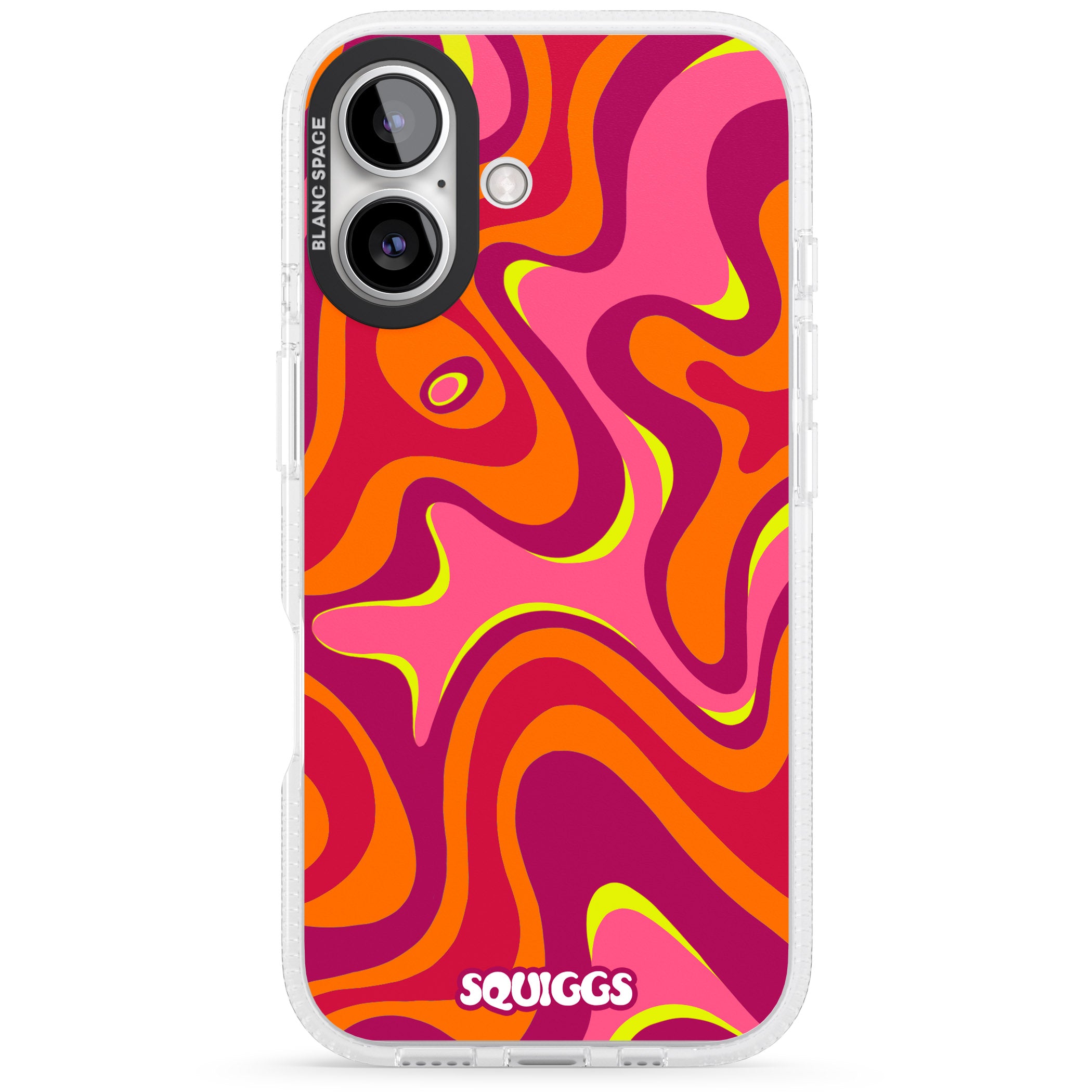 Hot Lava iPhone 16 / 16 Plus Clear Case Impact Air - Blanc Space