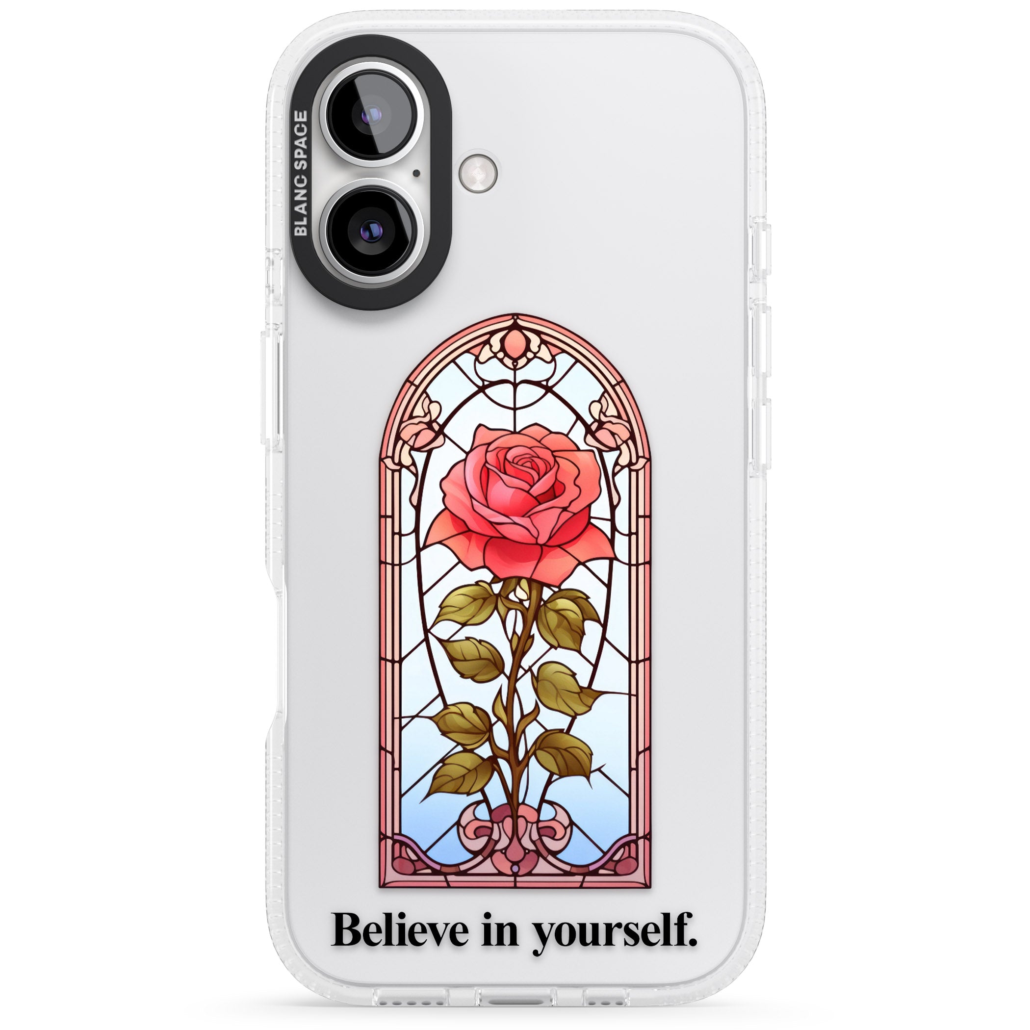 Believe in yourself iPhone 16 / 16 Plus Clear Case Impact Air - Blanc Space