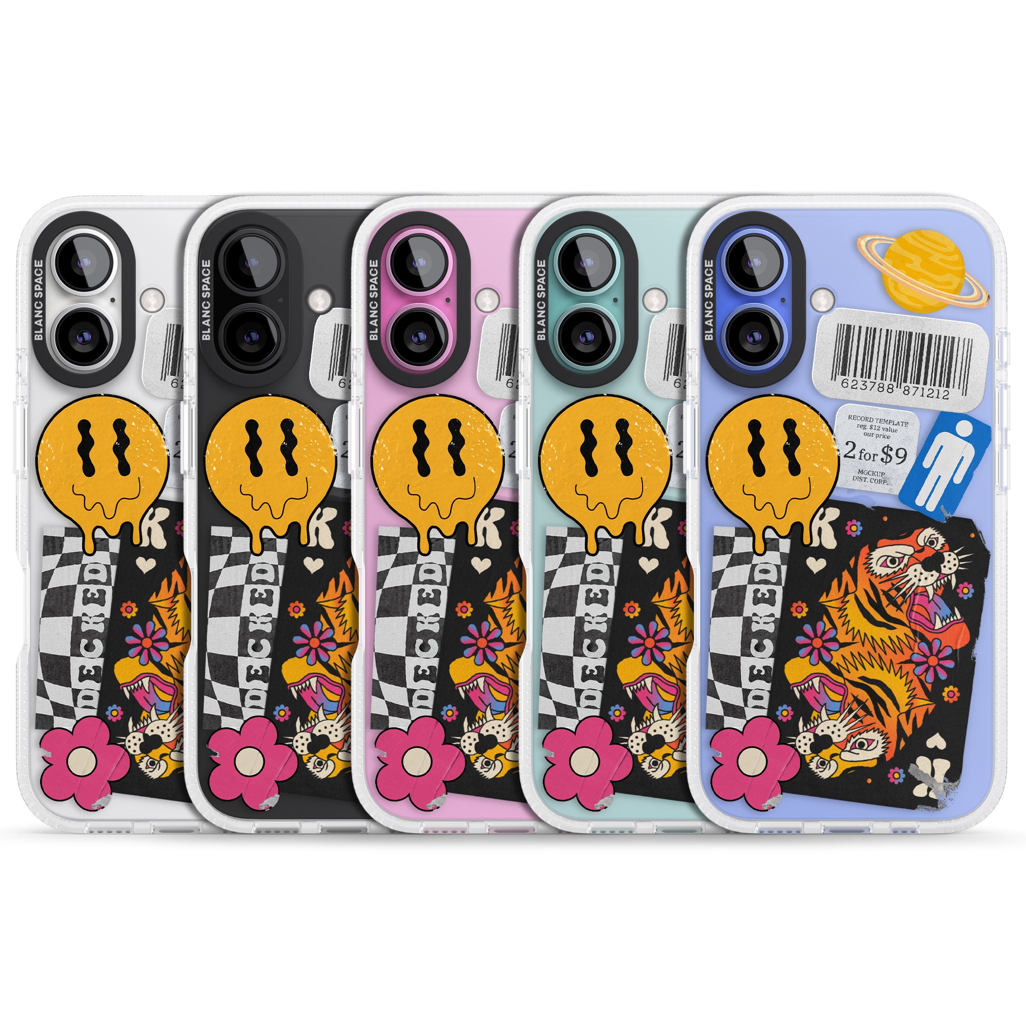 Electric Vibes iPhone 16 / 16 Plus Clear Case Impact Air - Blanc Space