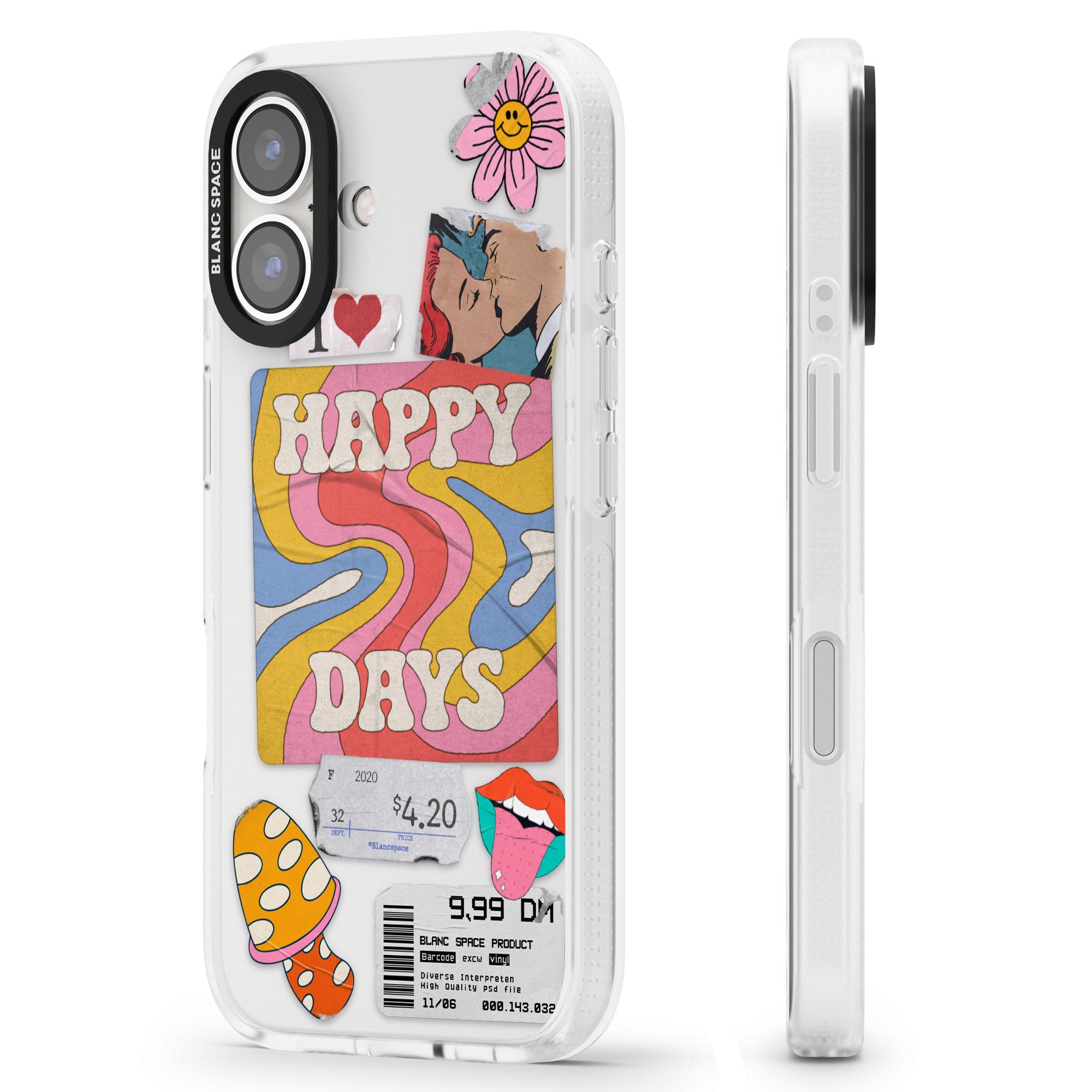 Groovy Trip iPhone 16 / 16 Plus Clear Case Impact Air - Blanc Space