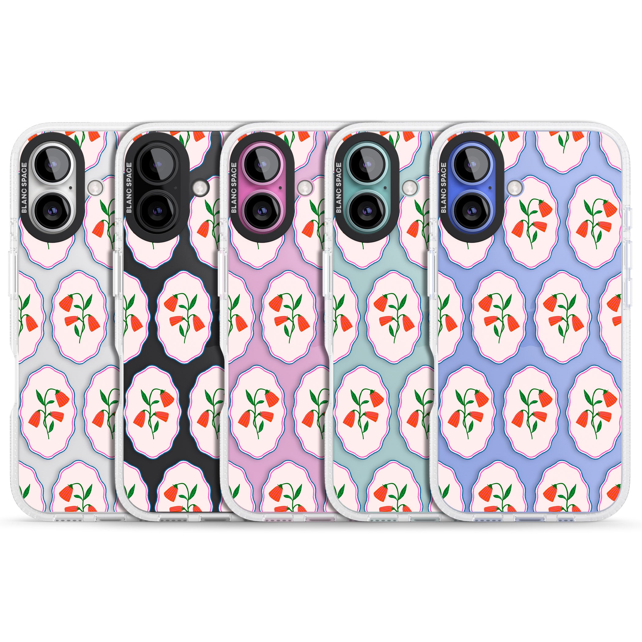 Rose Stamps iPhone 16 / 16 Plus Clear Case Impact Air - Blanc Space