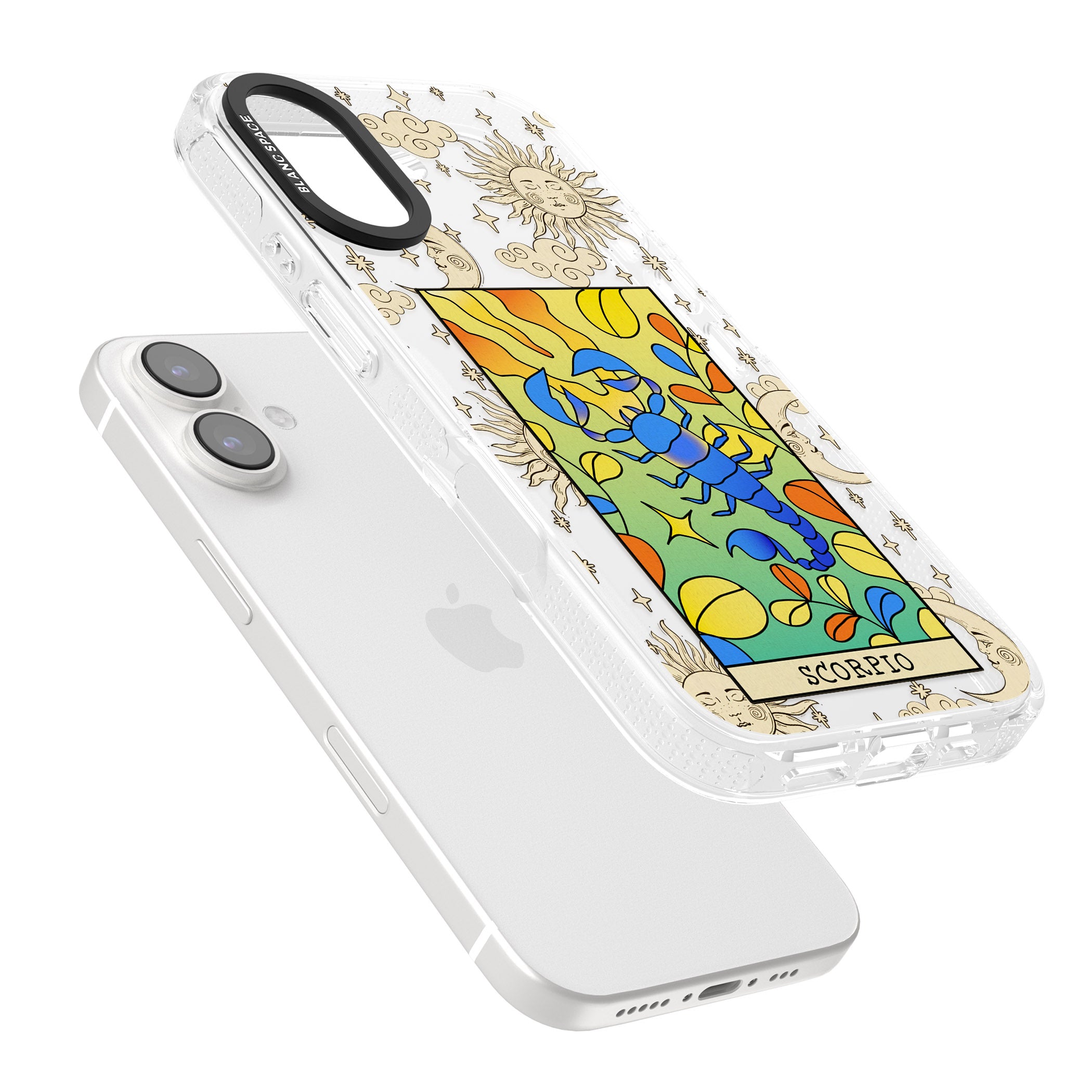 Celestial Zodiac - Scorpio iPhone 16 / 16 Plus Clear Case Impact Air - Blanc Space