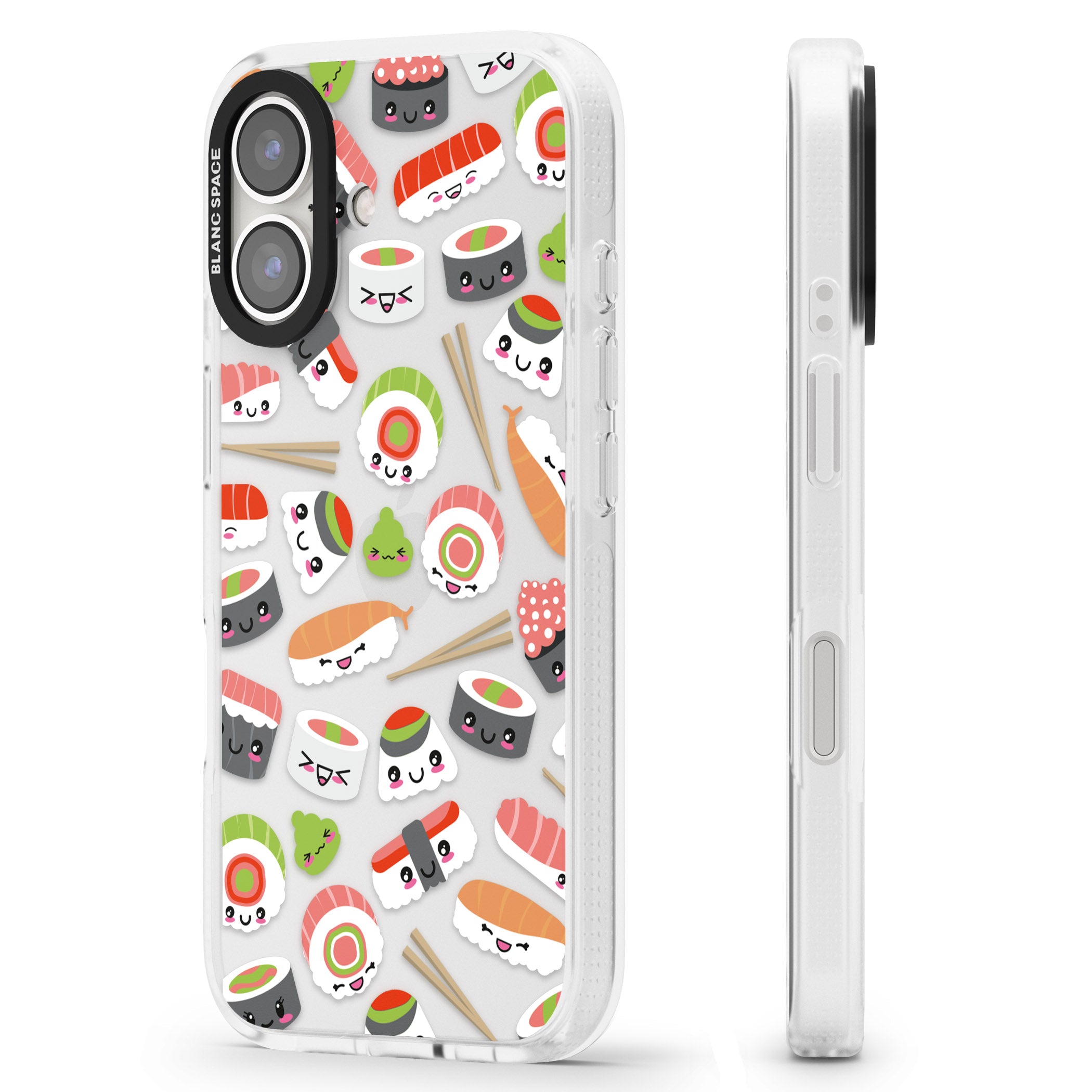 Kawaii Sushi Mix iPhone 16 / 16 Plus Clear Case Impact Air - Blanc Space