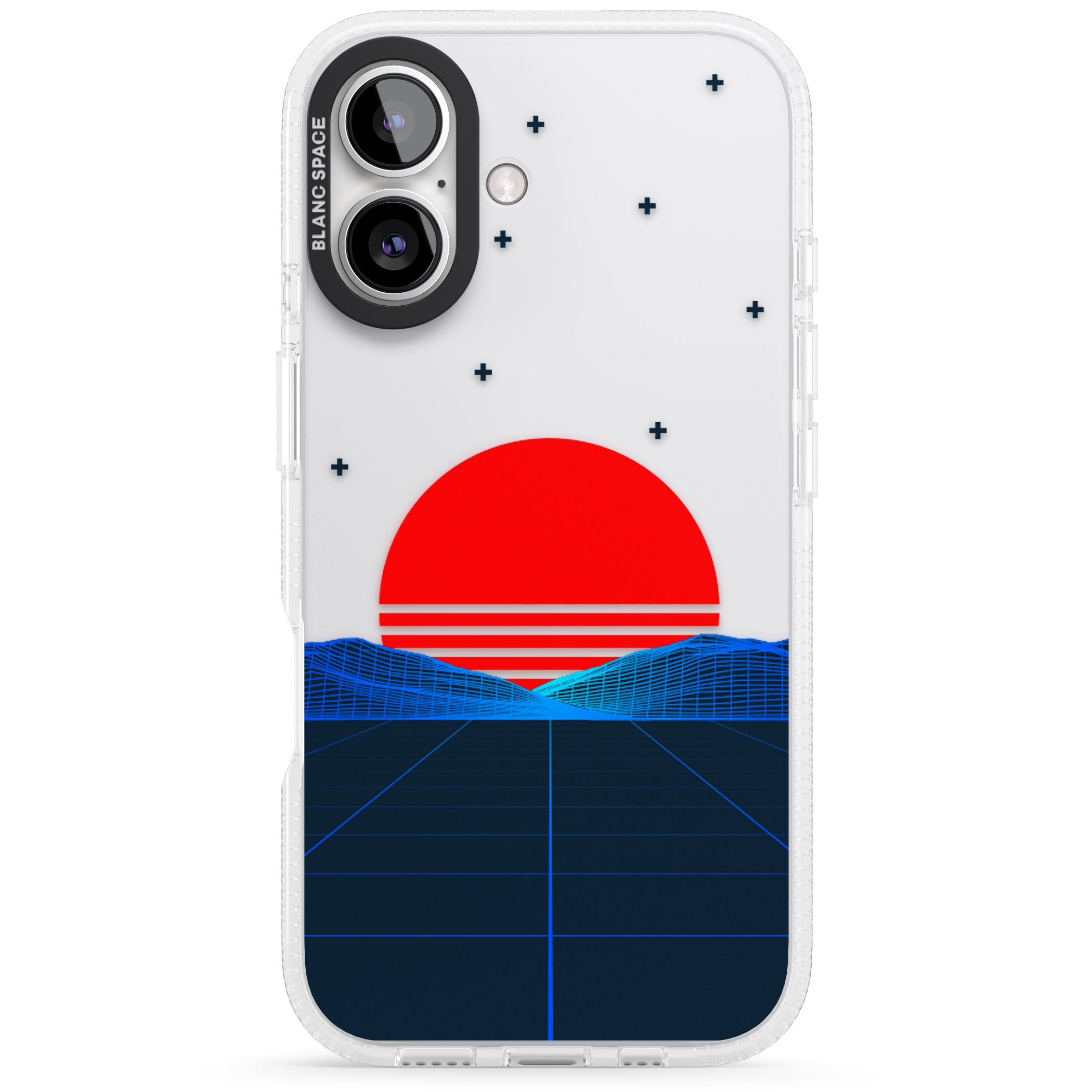 Japanese Sunset Vaporwave iPhone 16 / 16 Plus Clear Case Impact Air - Blanc Space