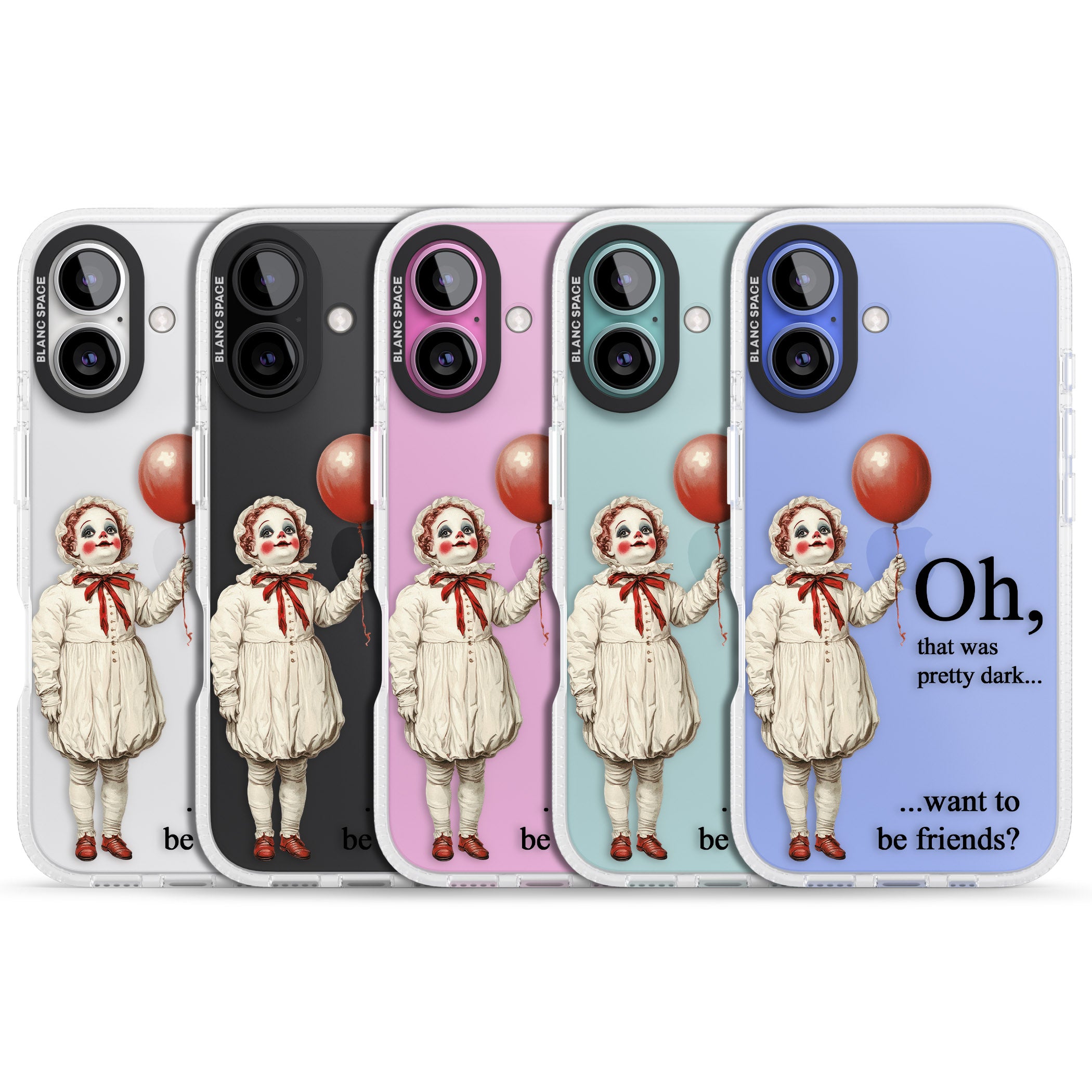 Want to be Friends? iPhone 16 / 16 Plus Clear Case Impact Air - Blanc Space