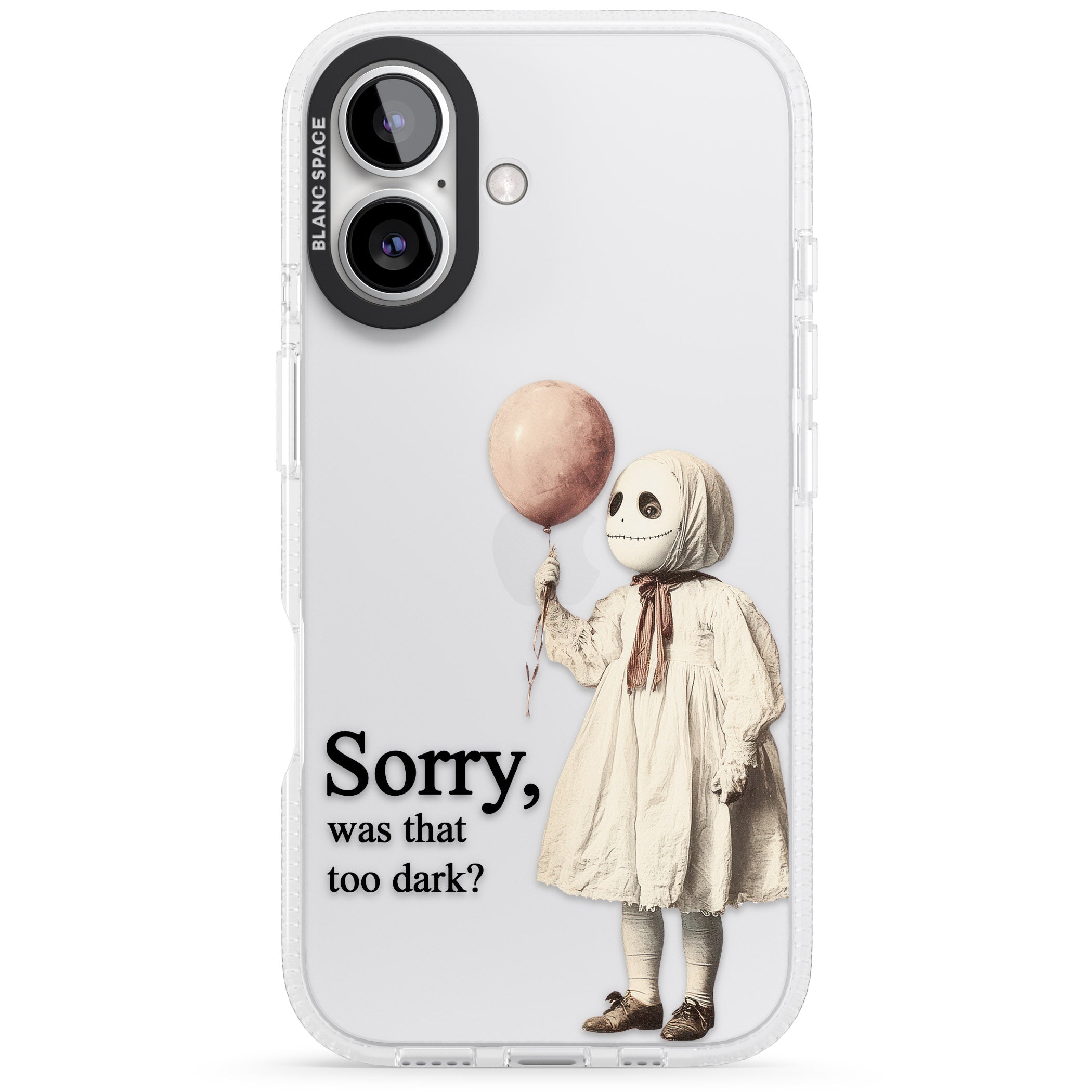 Sorry, Was That Too Dark? iPhone 16 / 16 Plus Clear Case Impact Air - Blanc Space