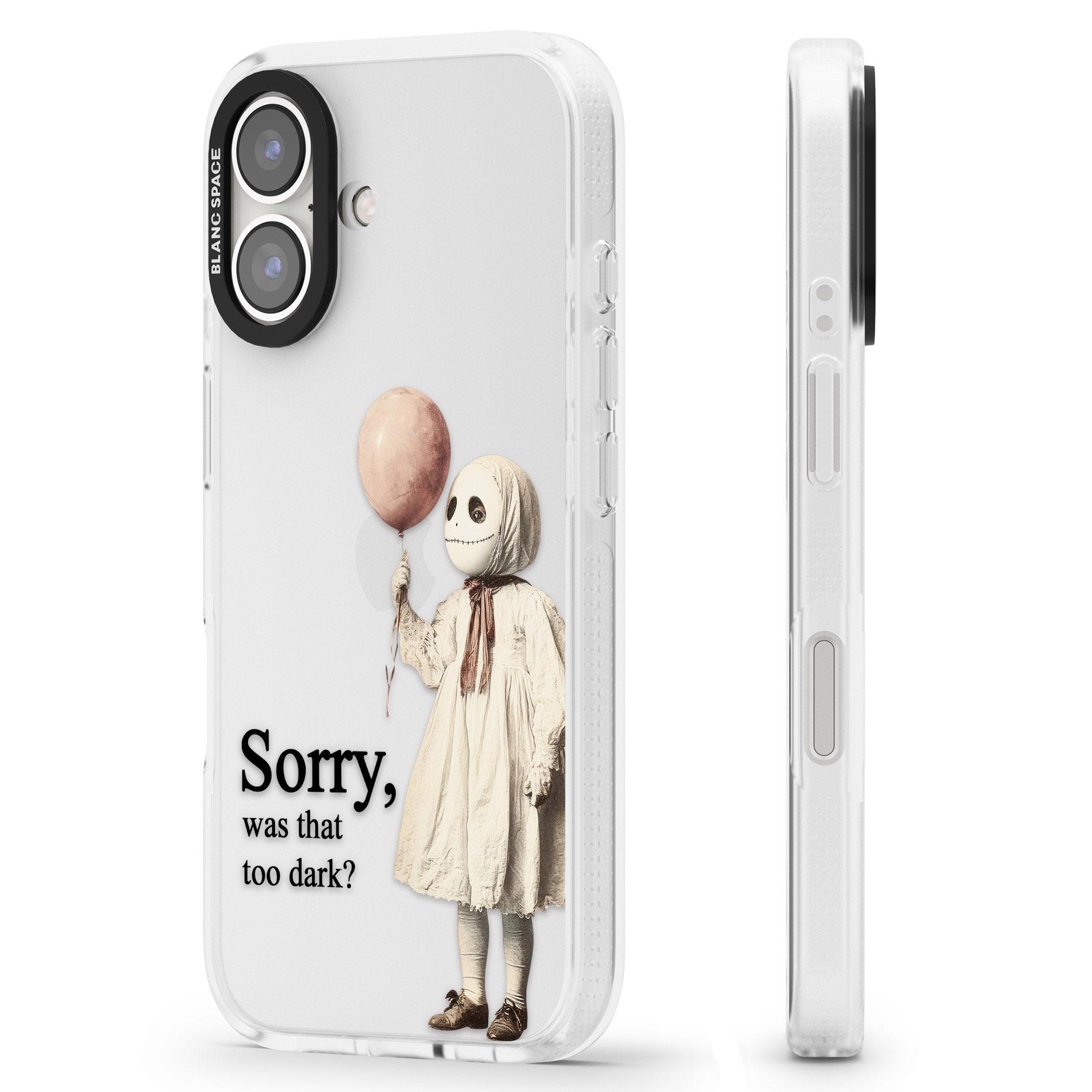 Sorry, Was That Too Dark? iPhone 16 / 16 Plus Clear Case Impact Air - Blanc Space