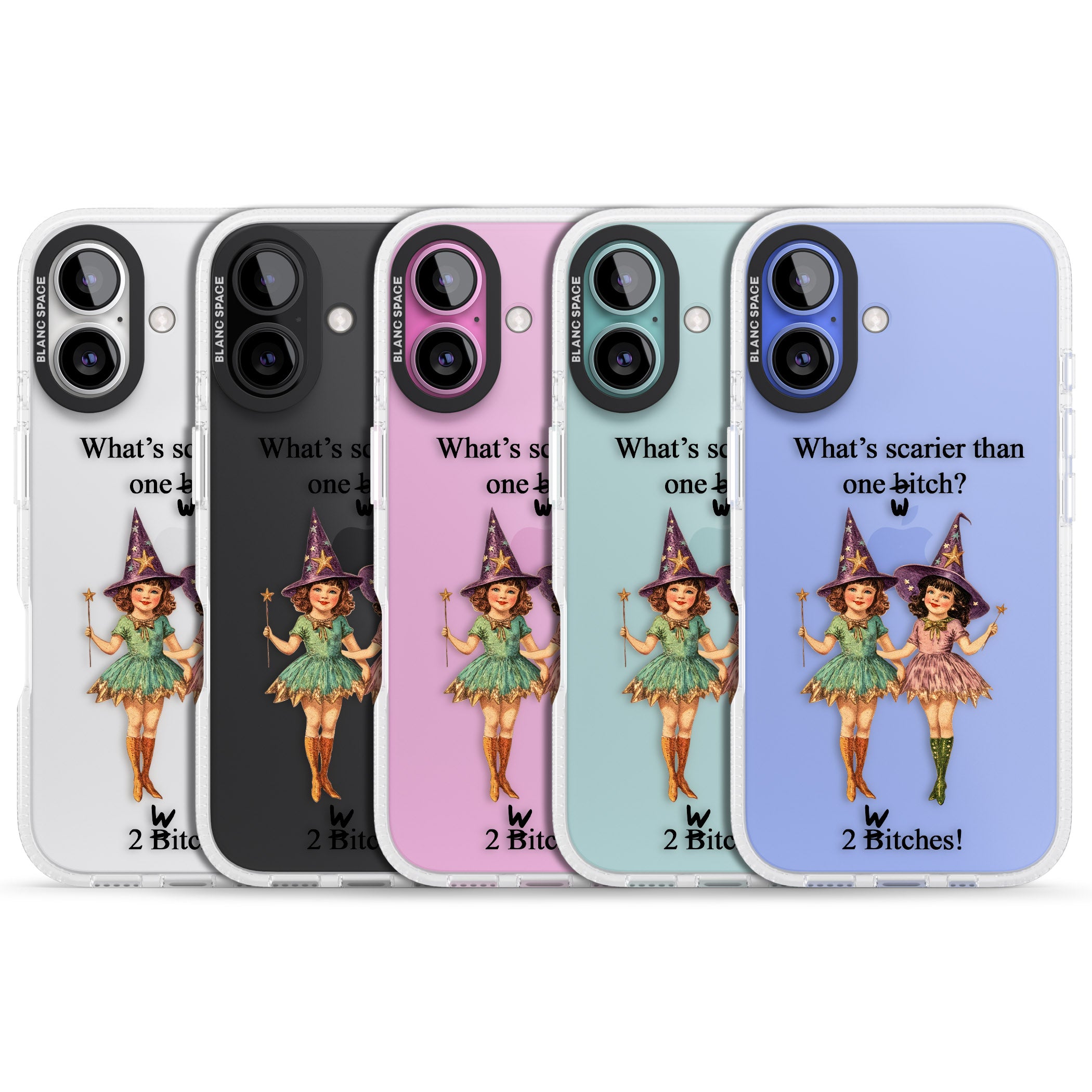 Two Witches iPhone 16 / 16 Plus Clear Case Impact Air - Blanc Space