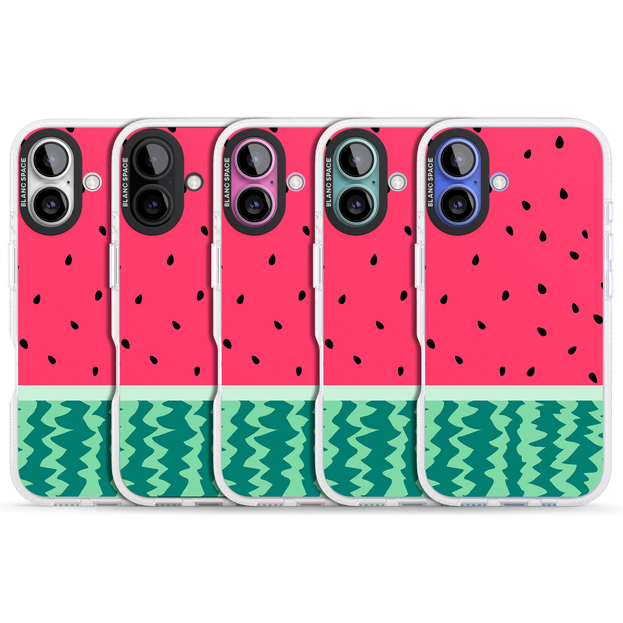 Full Watermelon Print iPhone 16 / 16 Plus Clear Case Impact Air - Blanc Space