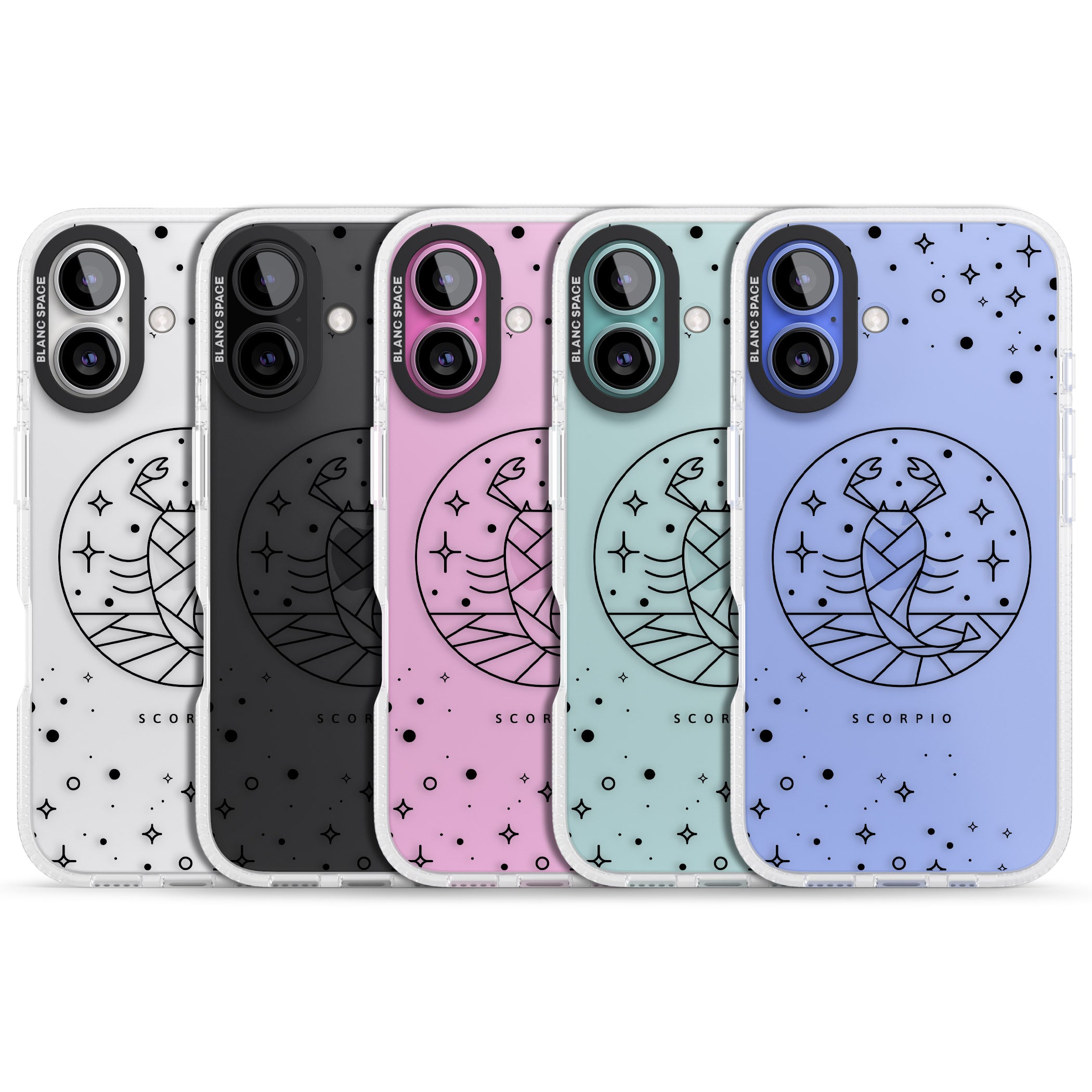 Scorpio Emblem - Transparent Design iPhone 16 / 16 Plus Clear Case Impact Air - Blanc Space