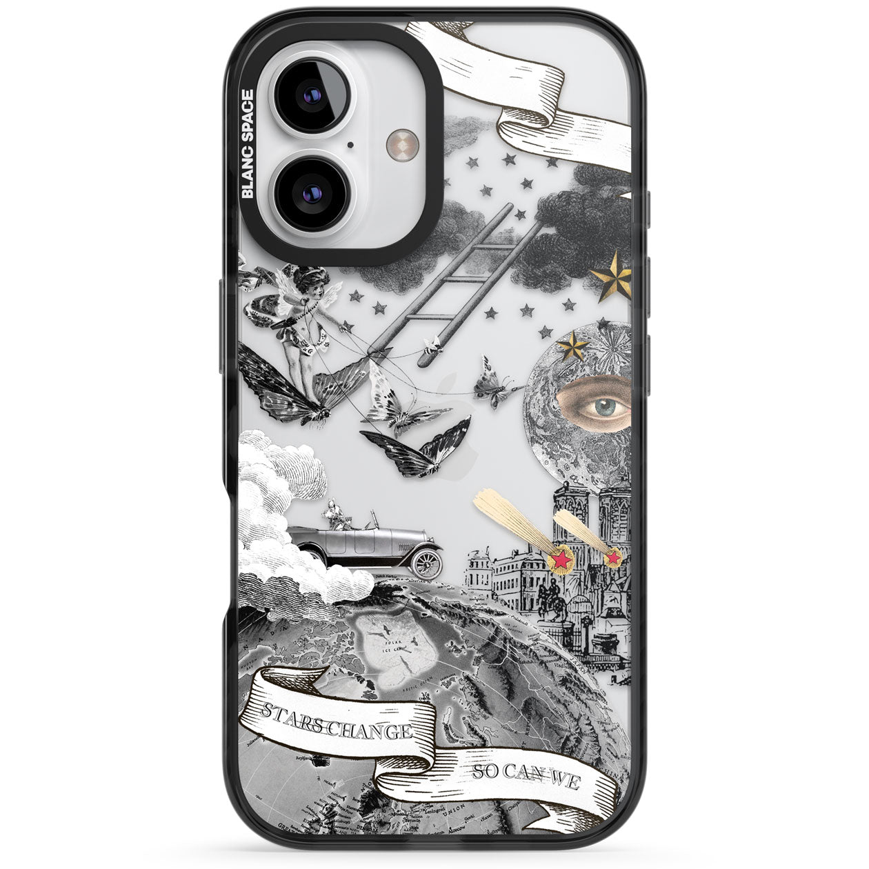 Stars Change, So Can We Black Impact Phone Case for iPhone 16, iPhone 16 Plus