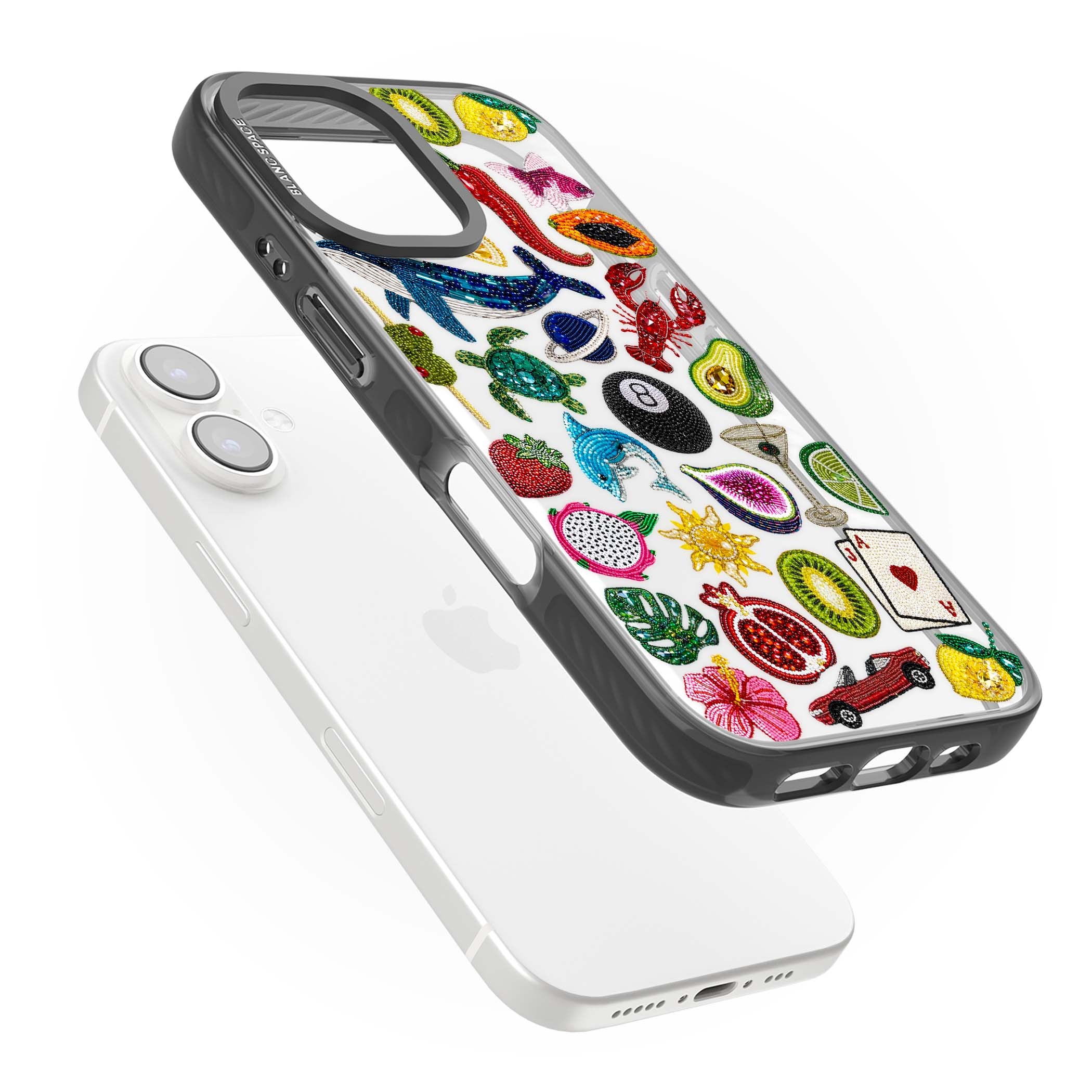 Beaded Mix cute iPhone case | Black Impact case for iPhone 16, iPhone 16 Plus