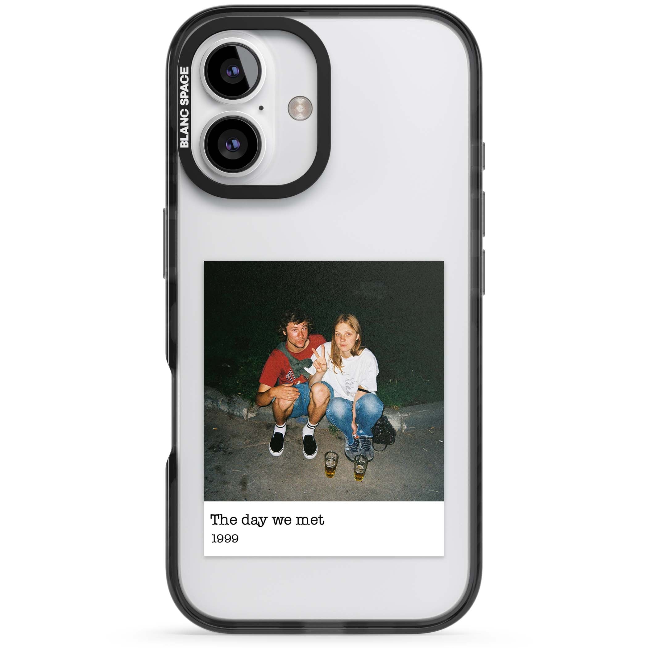 Photo Memory minimal iPhone case | Black Impact case for iPhone 16, iPhone 16 Plus