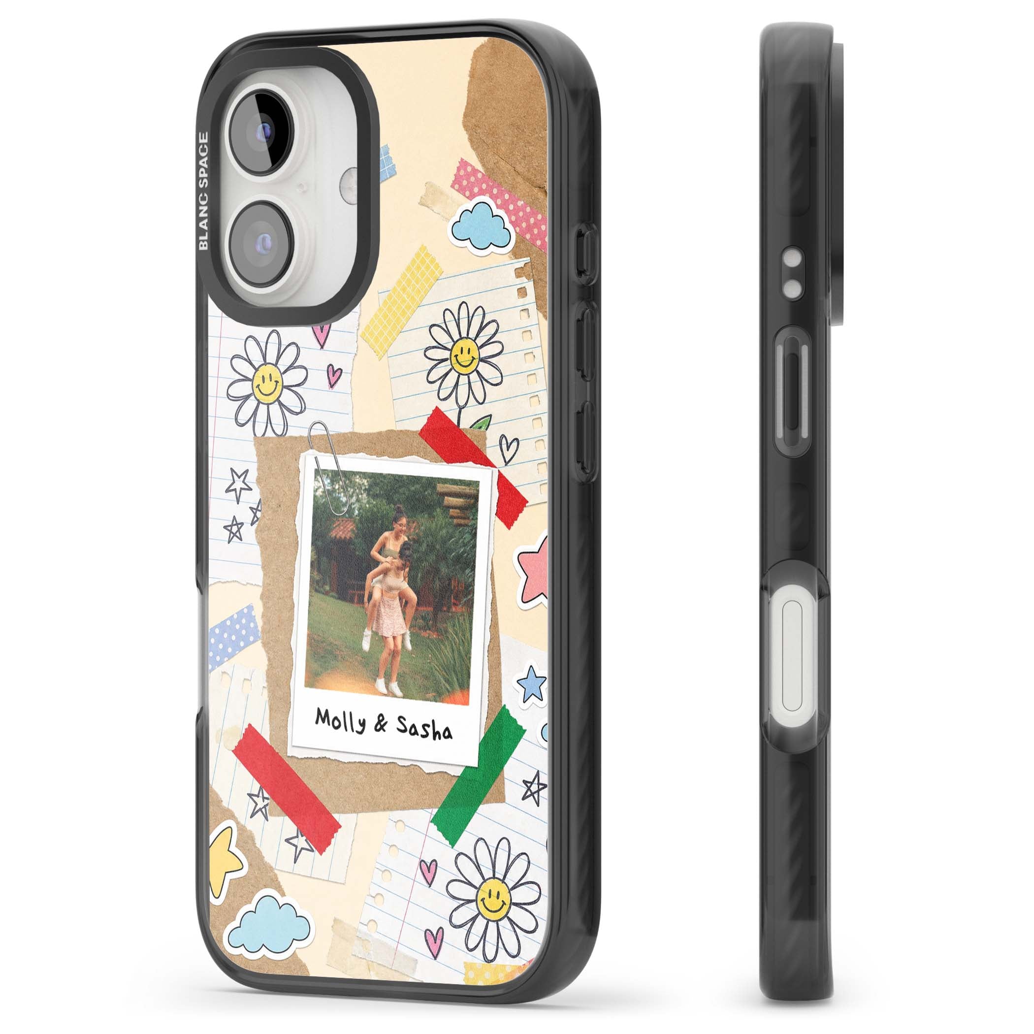 Scrapbook Photo coquette iPhone case | Black Impact case for iPhone 16, iPhone 16 Plus
