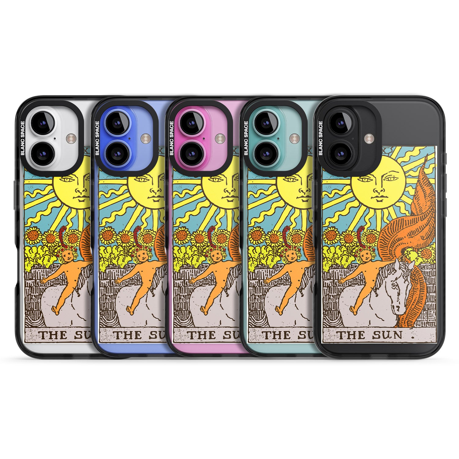 iPhone 16 Pro Max Personalised The Sun Tarot Card - Colour Black Impact Phone Case