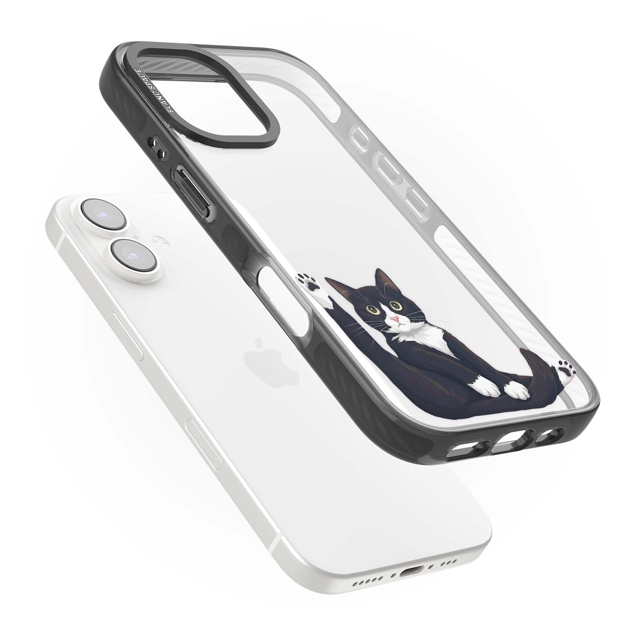 Mid-Groom Cat animals iPhone case | Black Impact case for iPhone 16, iPhone 16 Plus