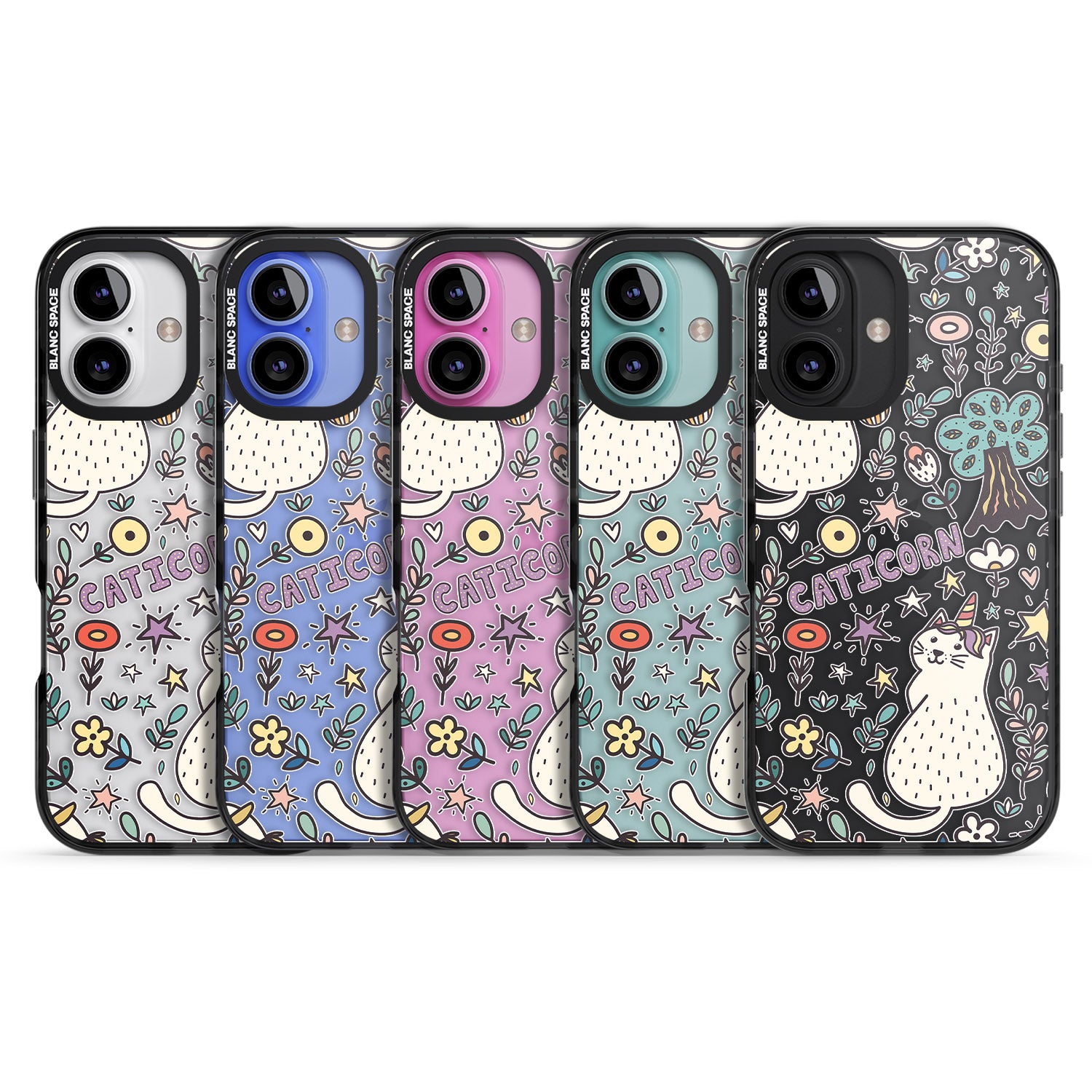 iPhone 16 Pro Max Caticorn pattern Black Impact Phone Case