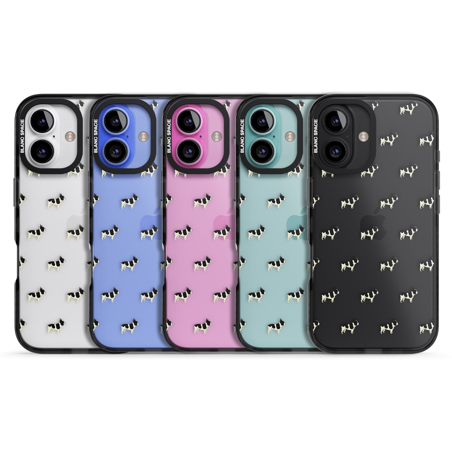 iPhone 16 Pro Max French Bulldog Dog Pattern Clear Black Impact Phone Case