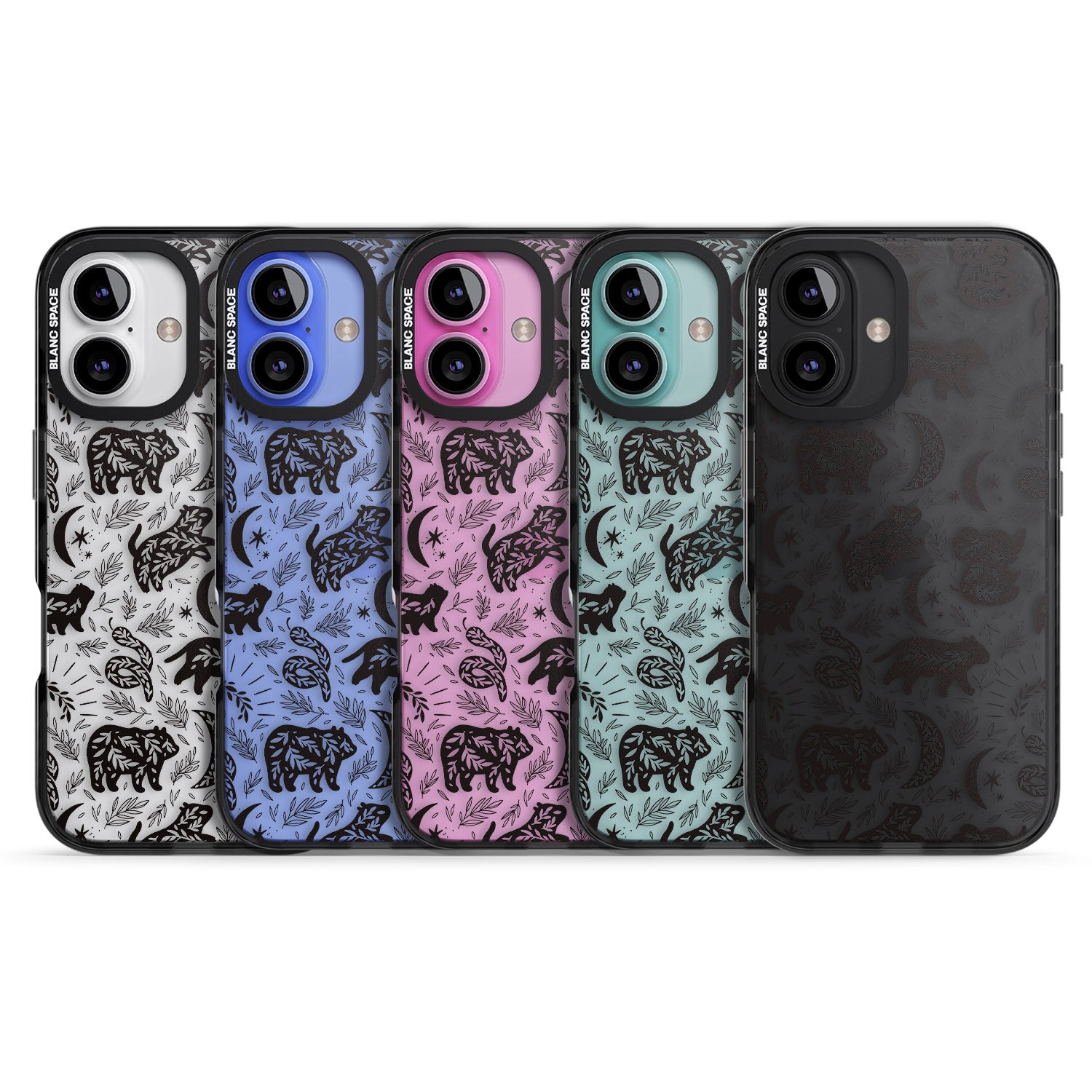 iPhone 16 Pro Max Leafy Bears Black Impact Phone Case