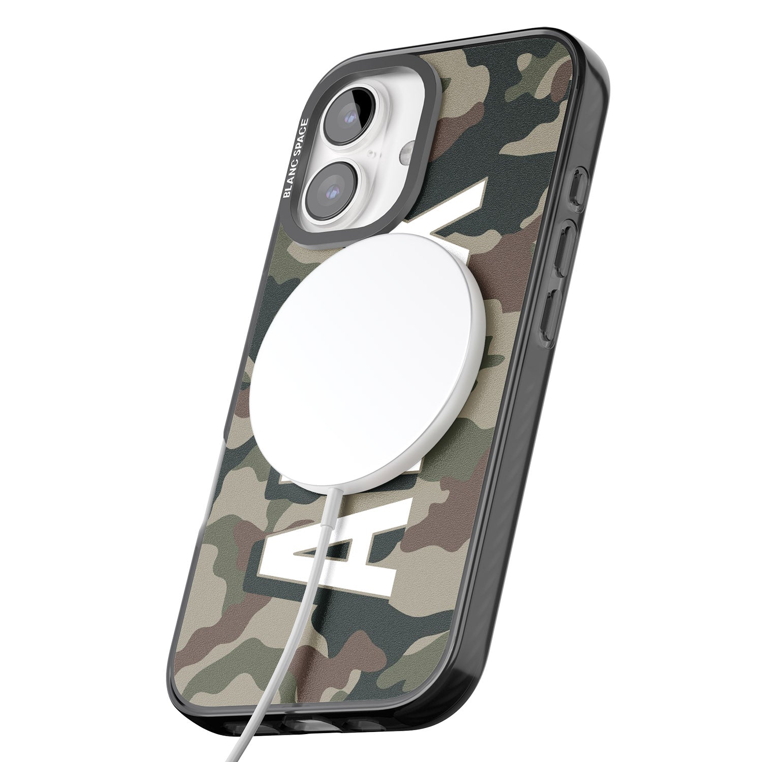 iPhone 16 Pro Max Personalised Classic Green Camo Black Impact Phone Case