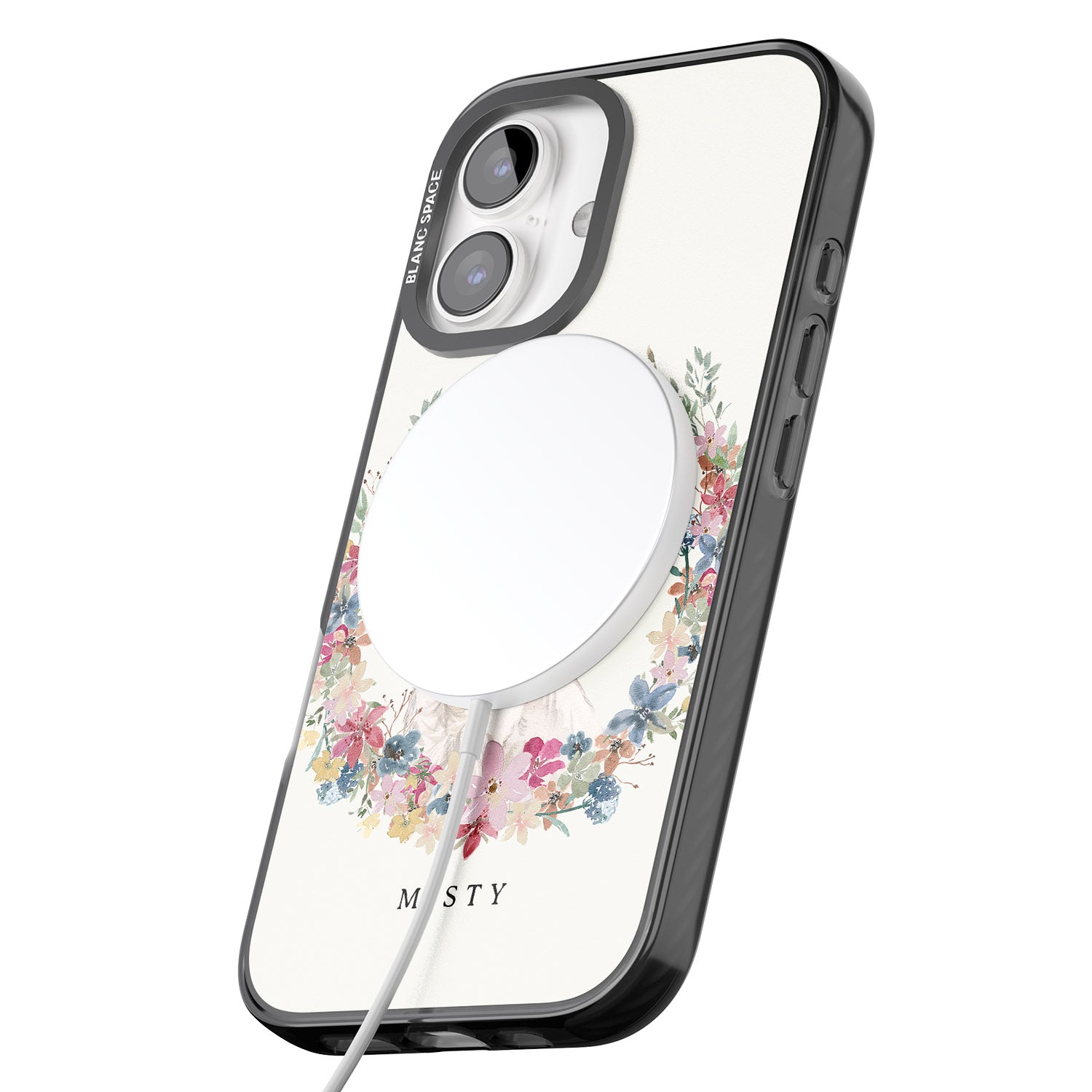 iPhone 16 Pro Max Personalised Westie Watercolour Dog Portrait Black Impact Phone Case