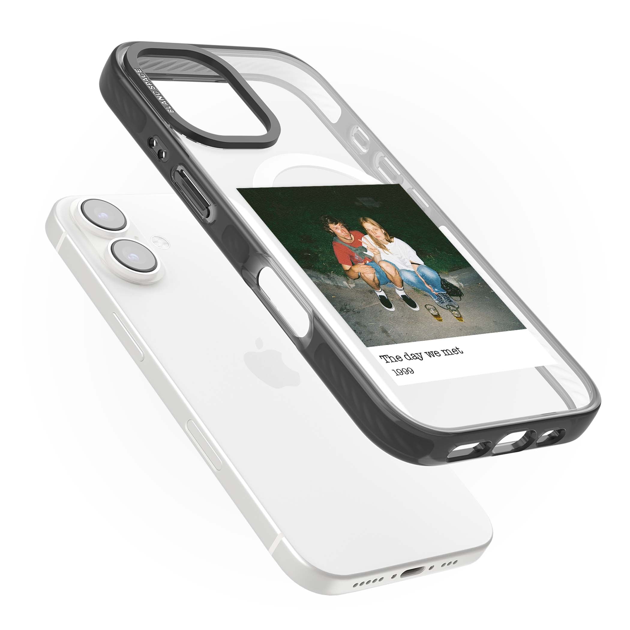 Photo Memory minimal iPhone case | Black Impact Magsafe case for iPhone 16, iPhone 16 Plus