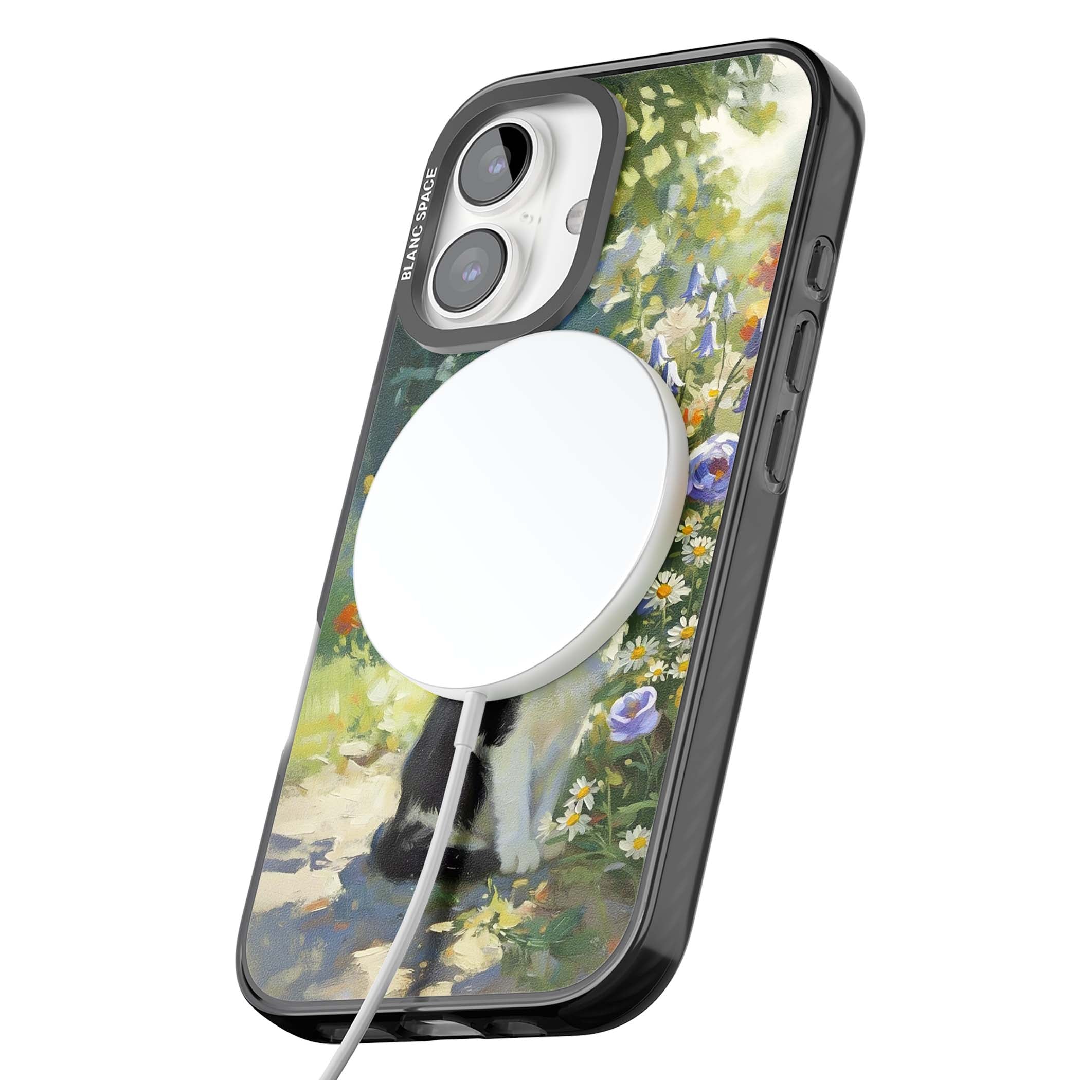 Cat In The Meadow for her iPhone case | Black Impact Magsafe case for iPhone 16, iPhone 16 Plus