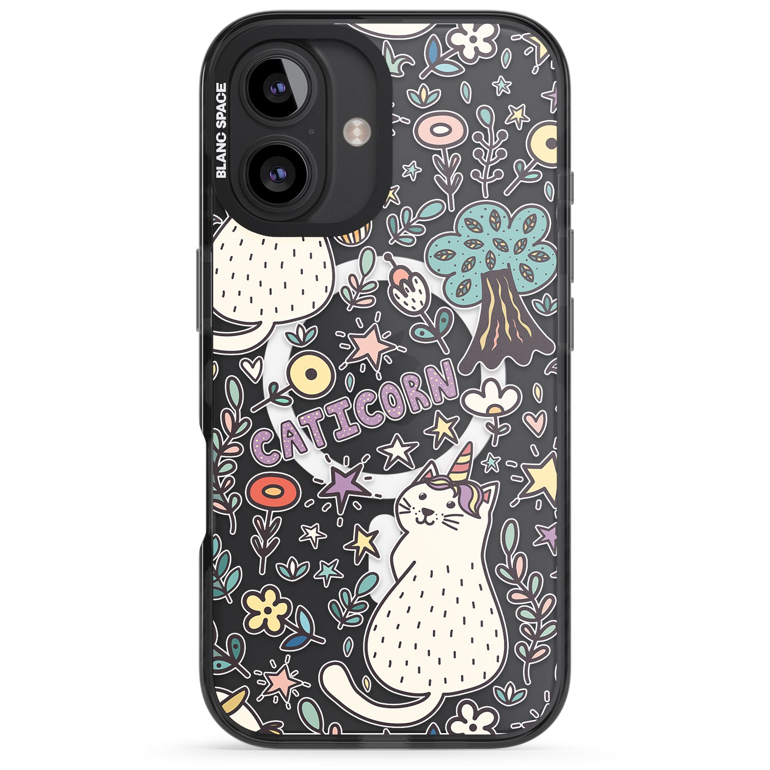 iPhone 16 Pro Max Caticorn pattern Black Impact Phone Case