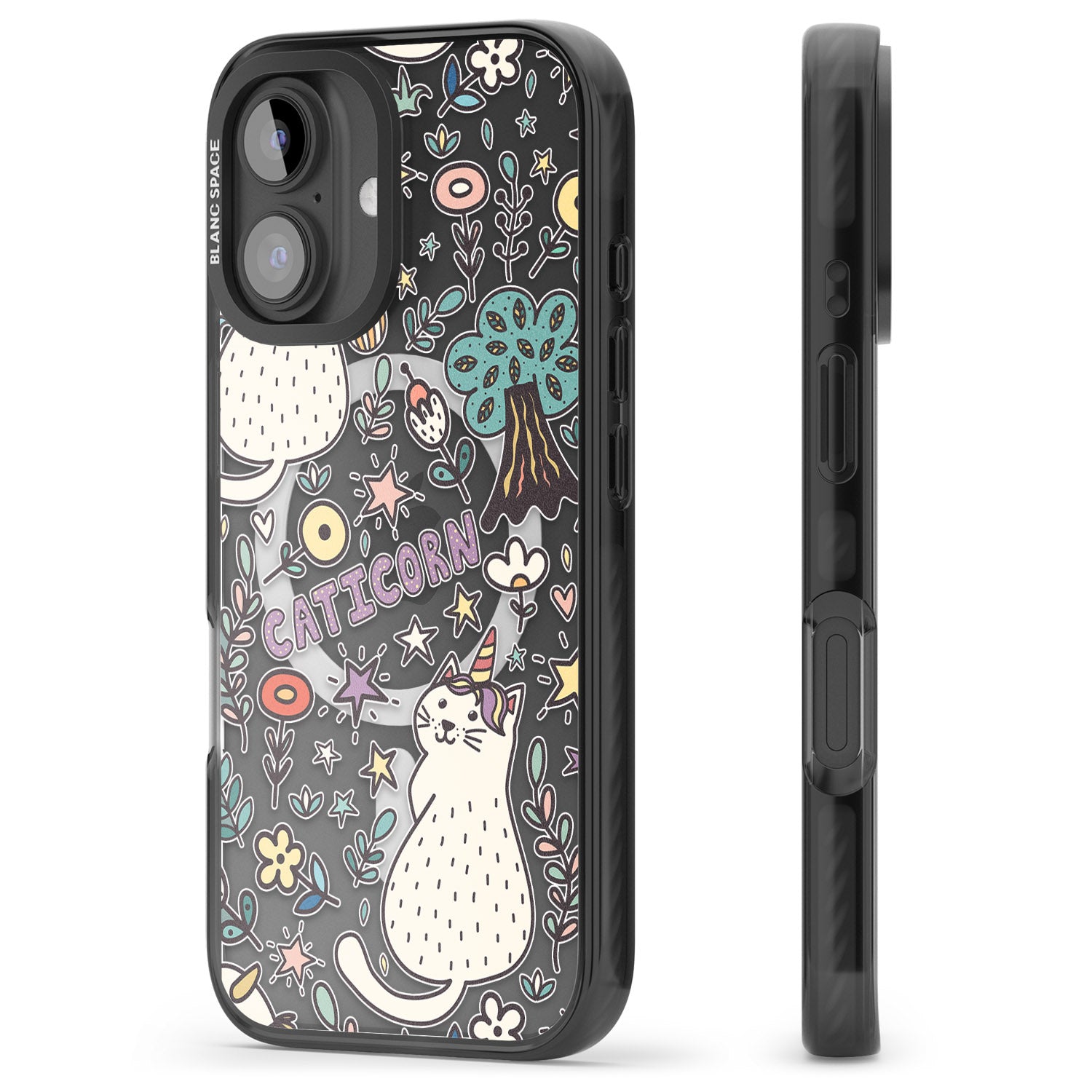 iPhone 16 Pro Max Caticorn pattern Black Impact Phone Case