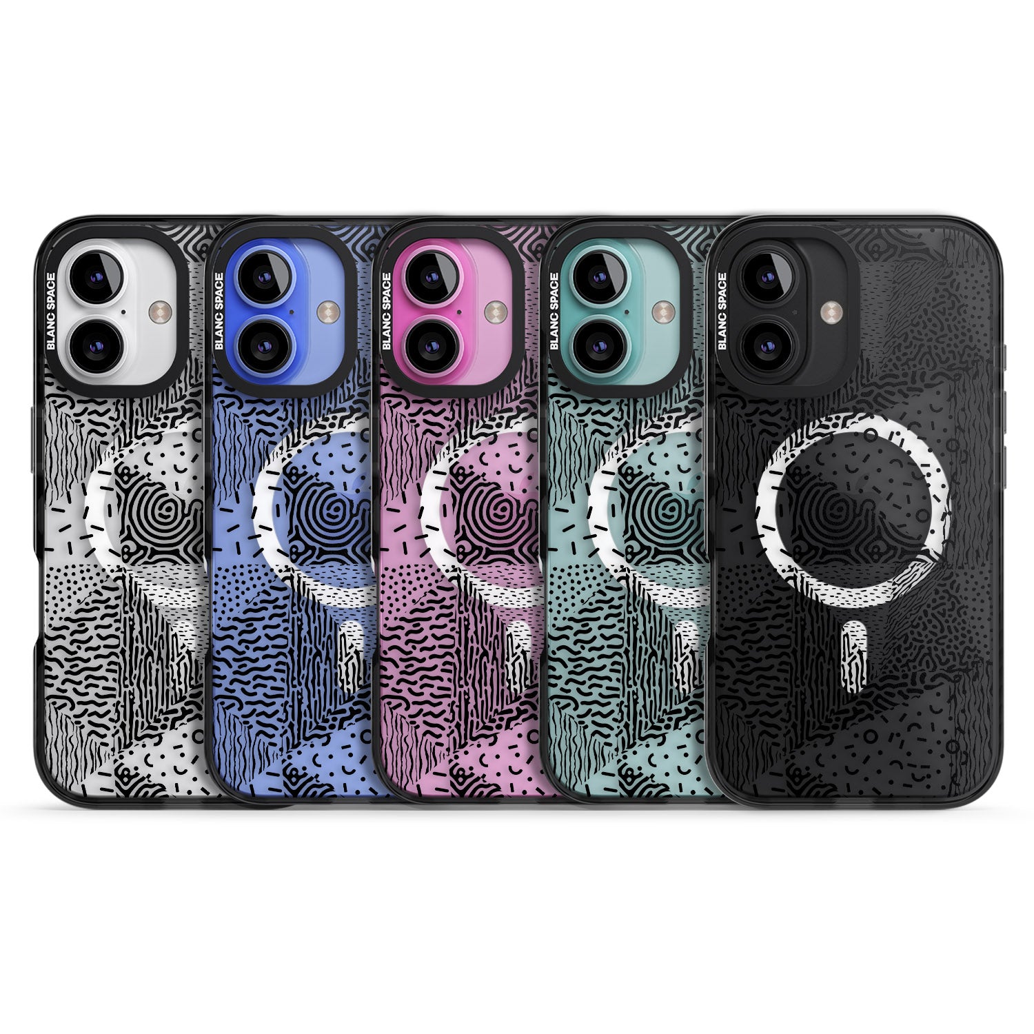 iPhone 16 Pro Max Pattern Mashup (Black) Black Impact Phone Case