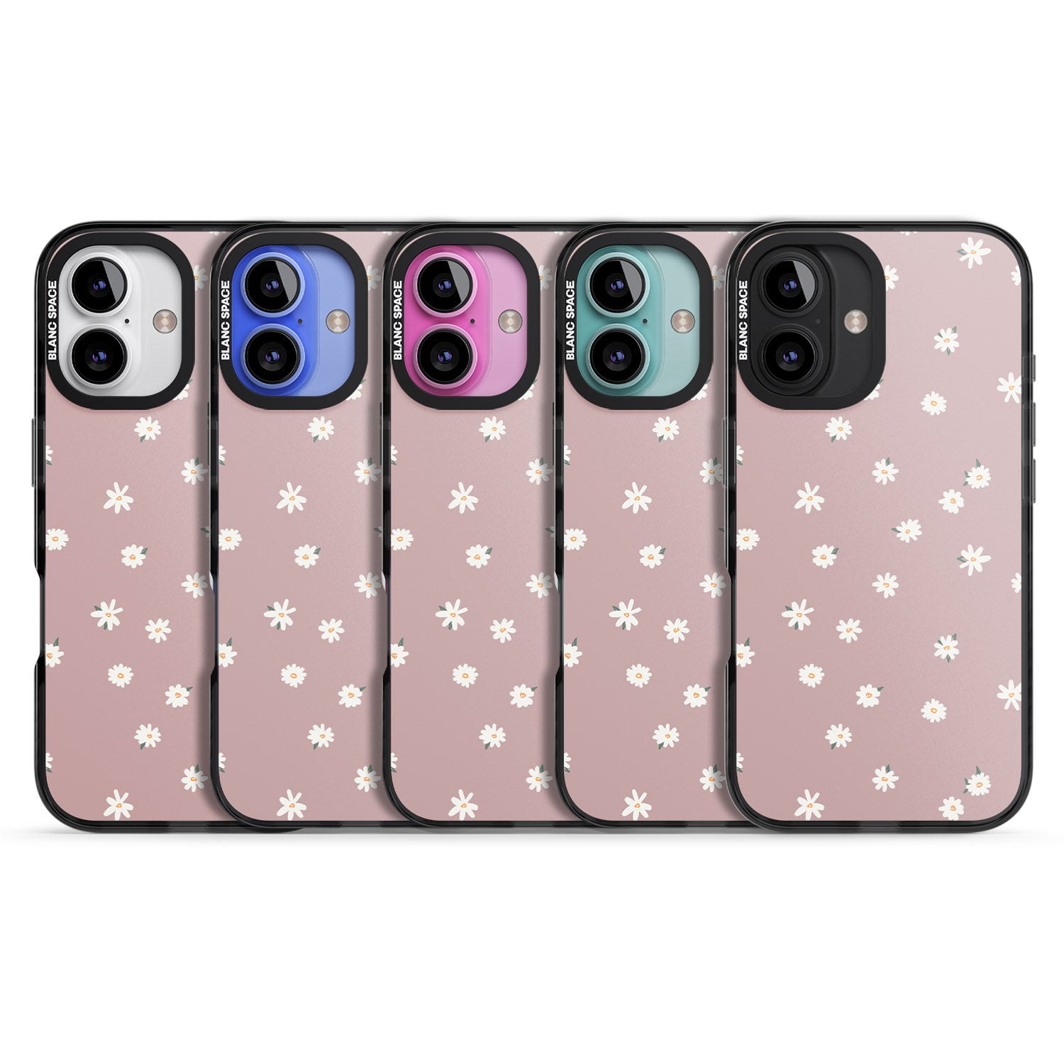 iPhone 16 Pro Max Dark Pink Cute Floral Design Black Impact Phone Case