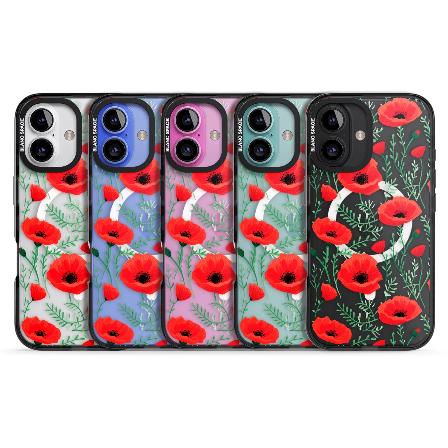 iPhone 16 Pro Max Poppy Garden Black Impact Phone Case