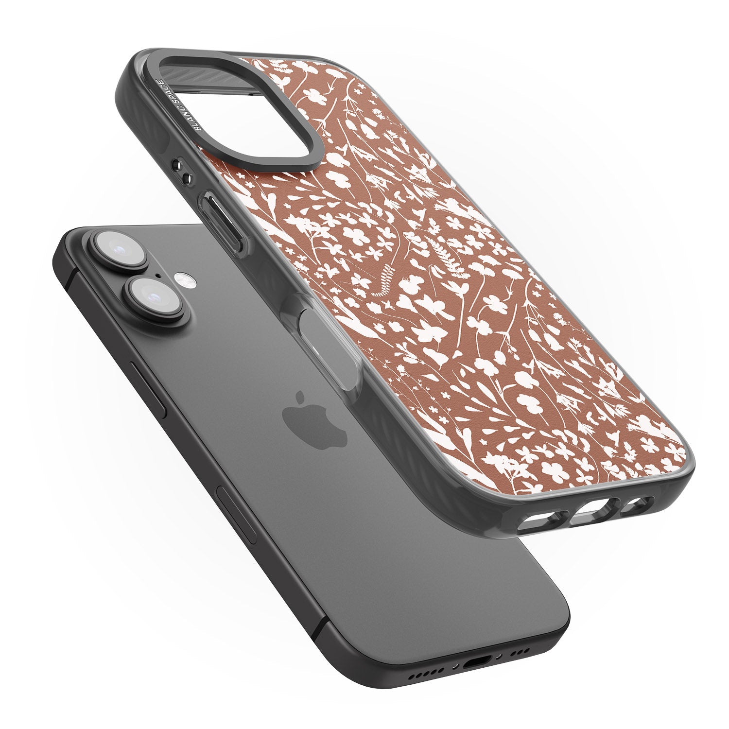 iPhone 16 Pro Max Wildflower Cluster on Terracotta Black Impact Phone Case