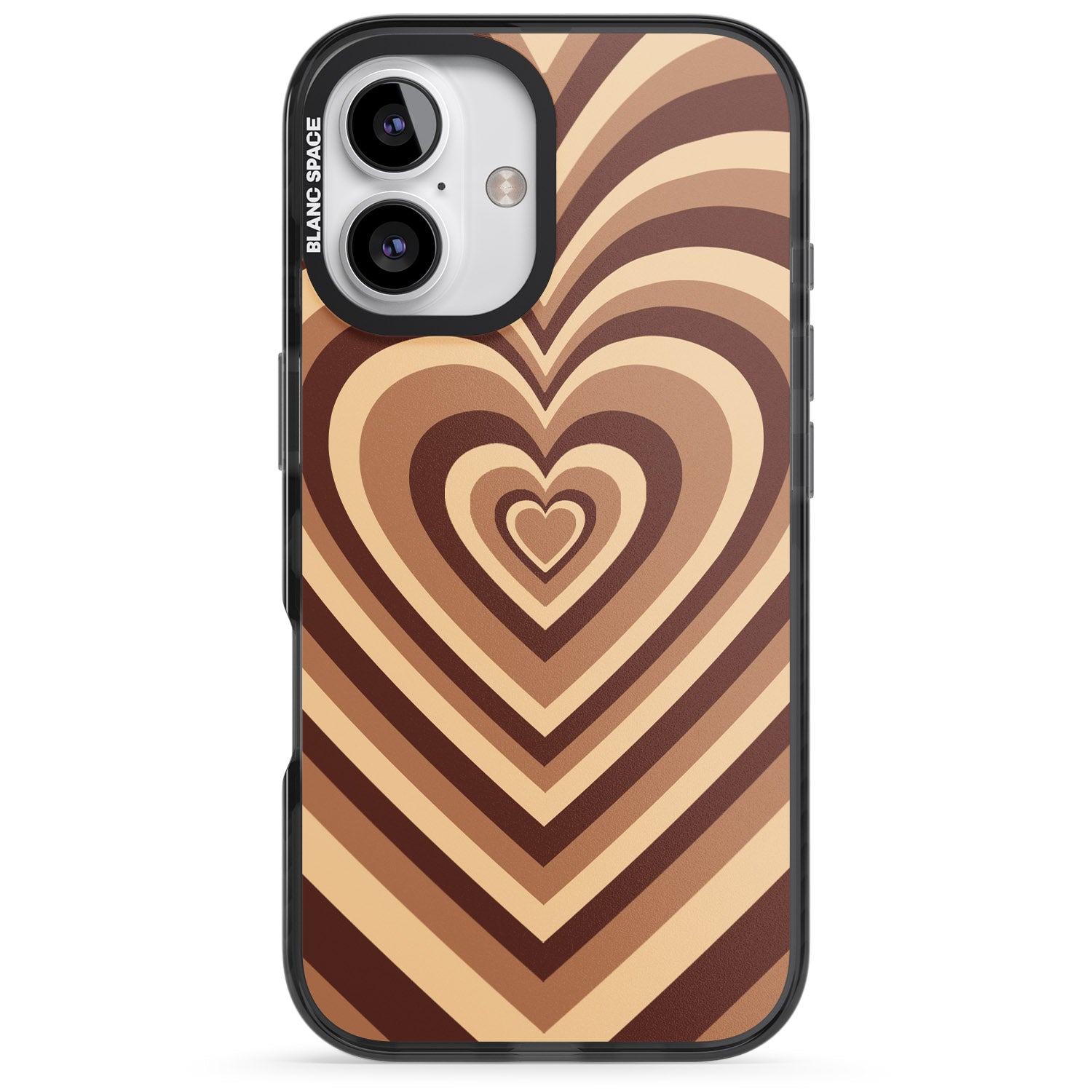 iPhone 16 Pro Max Latte Heart Illusion Black Impact Phone Case