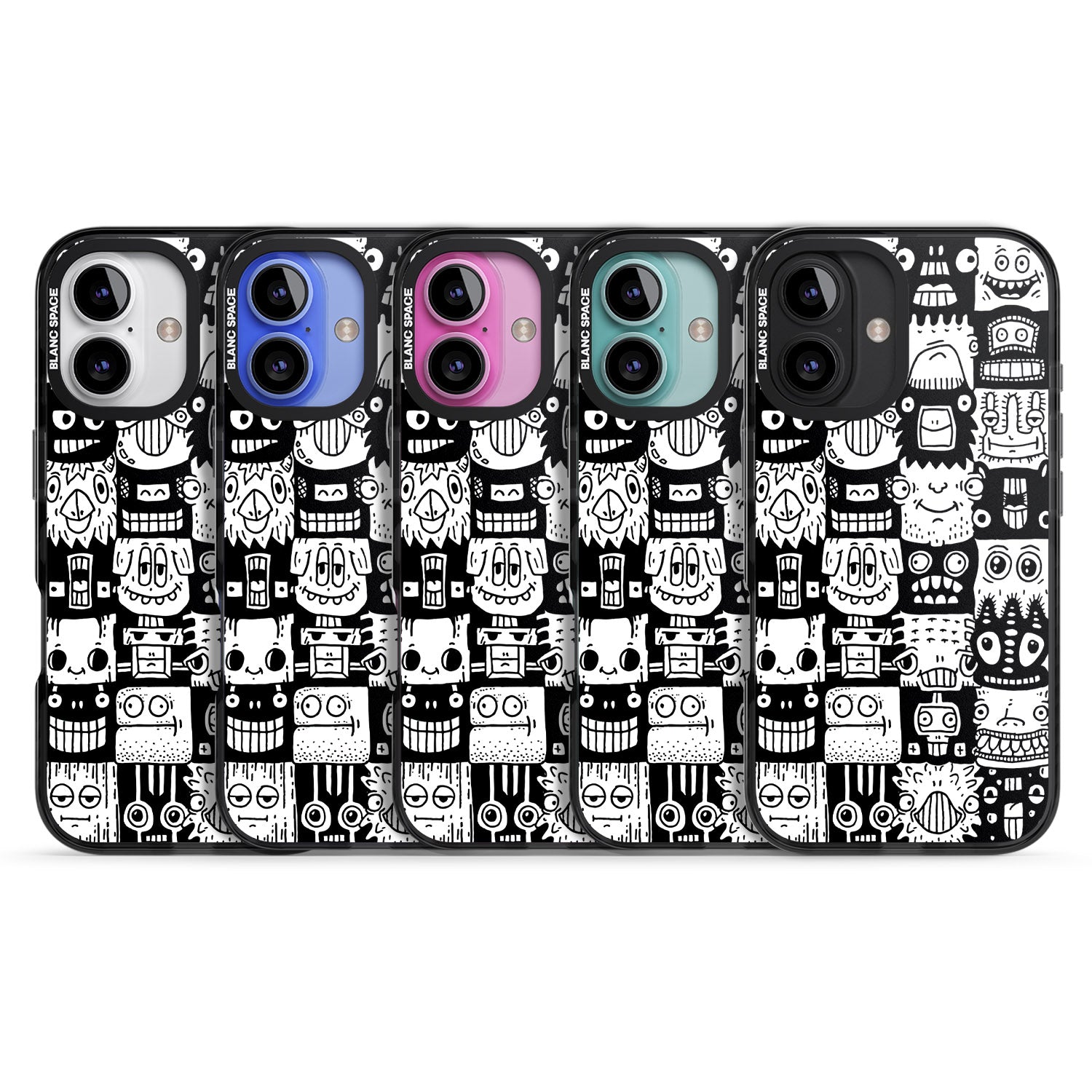iPhone 16 Pro Max Checkerboard Heads Black Impact Phone Case