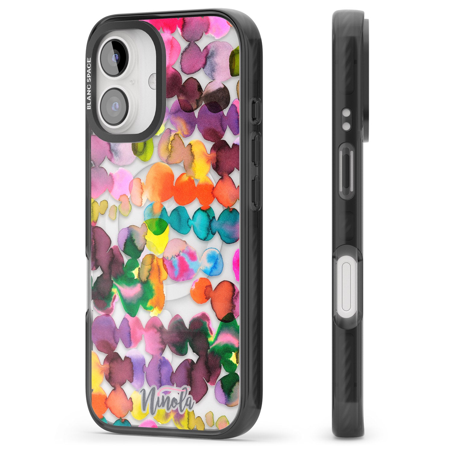 iPhone 16 Pro Max Ink Bleeding Dots Black Impact Phone Case