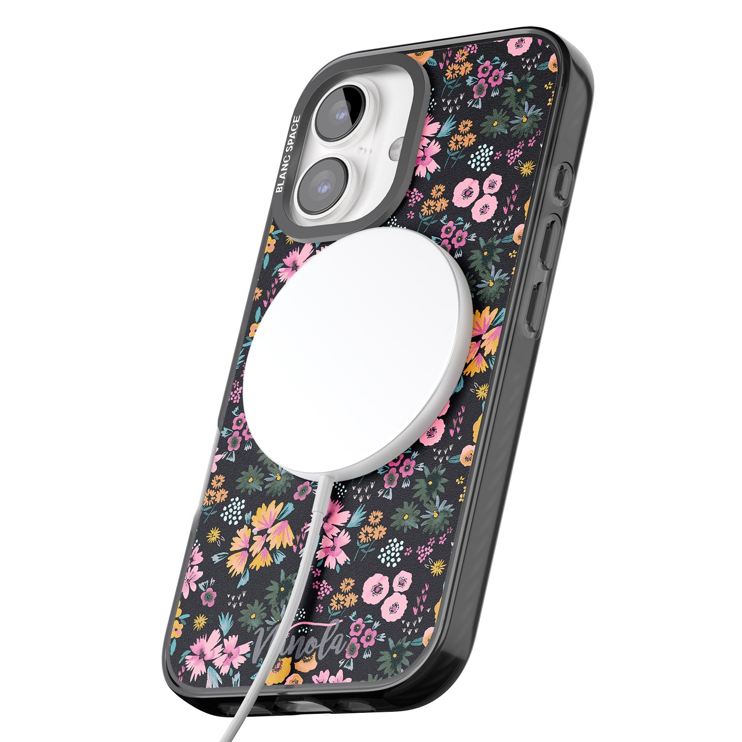 iPhone 16 Pro Max Little Flowers Black Impact Phone Case