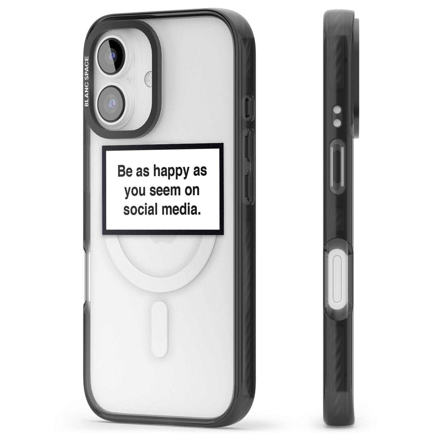 iPhone 16 Pro Max Happy on Social Media Black Impact Phone Case