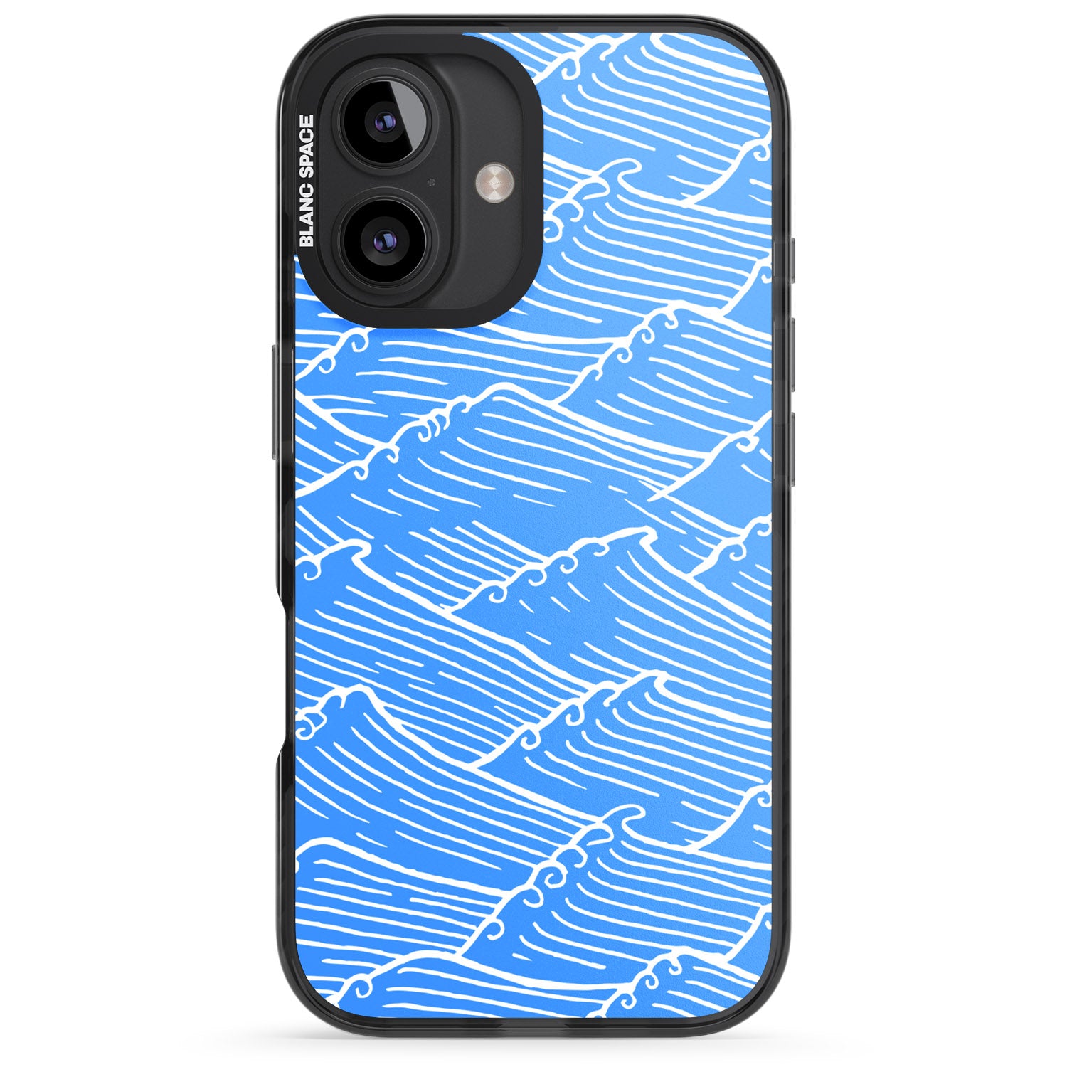 iPhone 16 Pro Max Waves Pattern Black Impact Phone Case