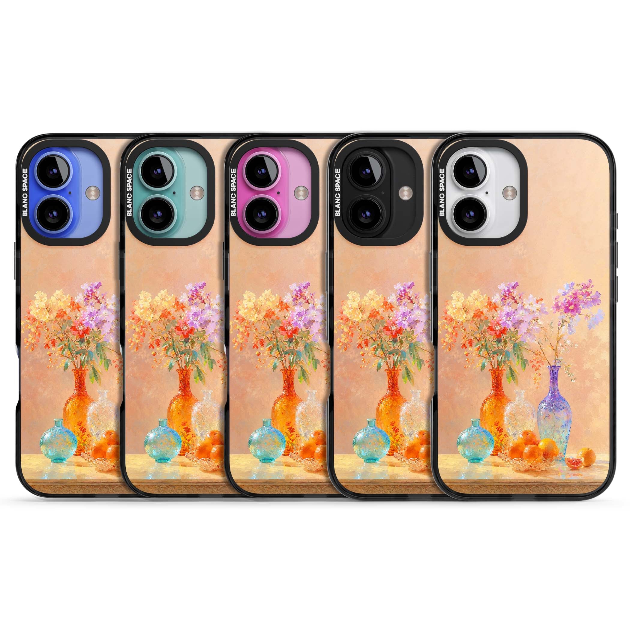 Peach Glass art iPhone case | Black Impact Magsafe case for iPhone 16, iPhone 16 Plus