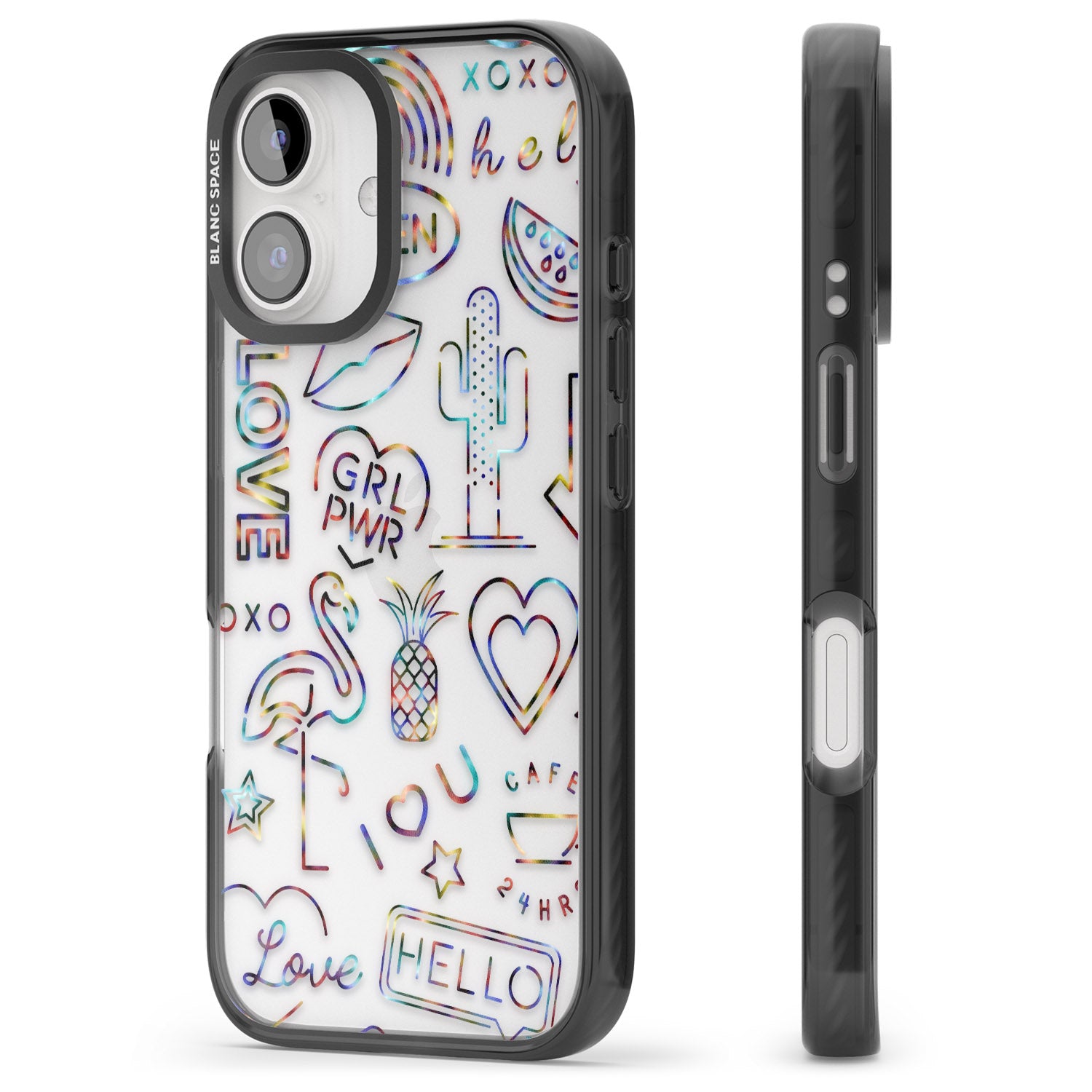 iPhone 16 Pro Max Funky nebula Neon Sign Black Impact Phone Case