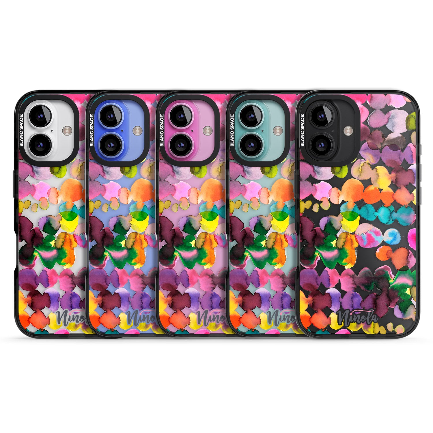 iPhone 16 Pro Max Ink Bleeding Dots Black Impact Phone Case