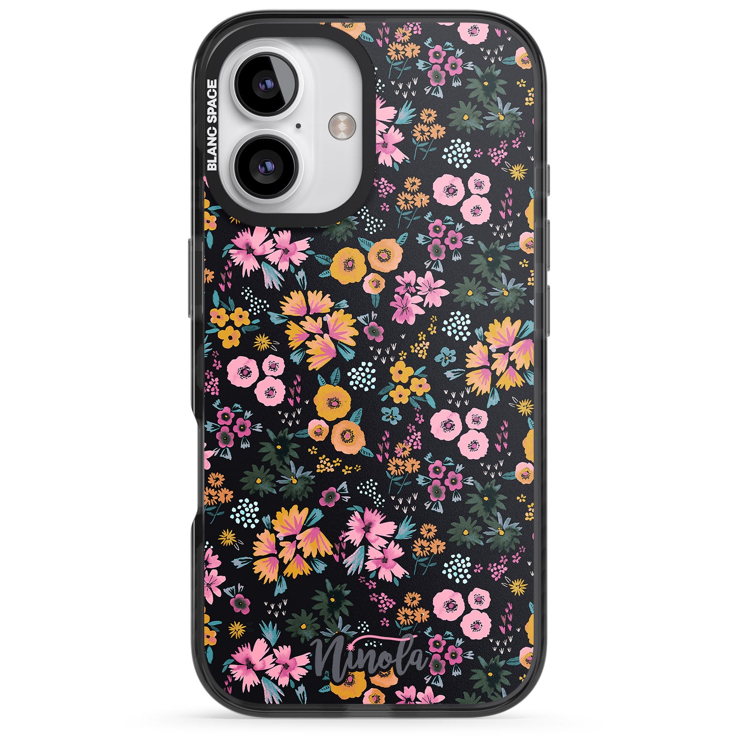 iPhone 16 Pro Max Little Flowers Black Impact Phone Case