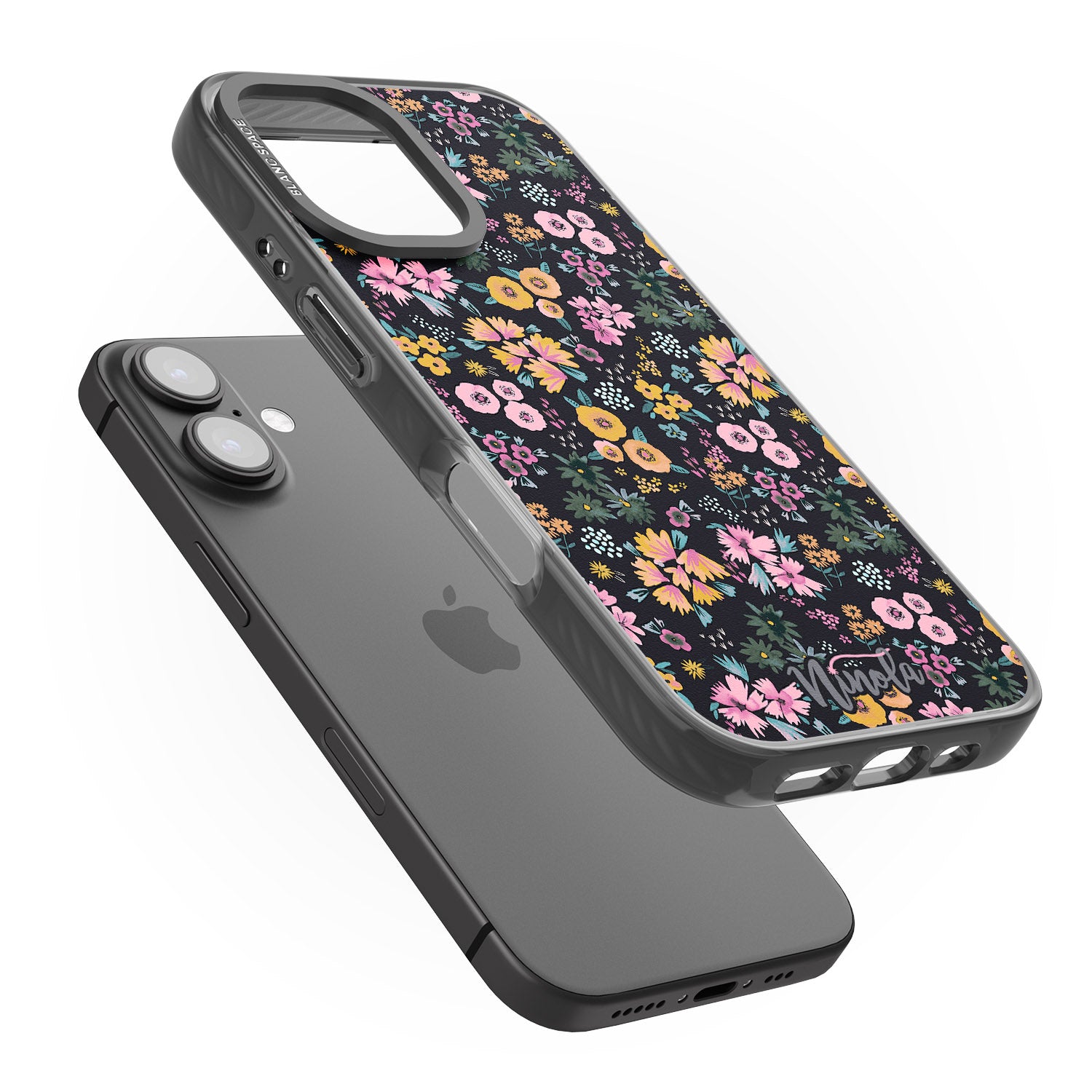 iPhone 16 Pro Max Little Flowers Black Impact Phone Case