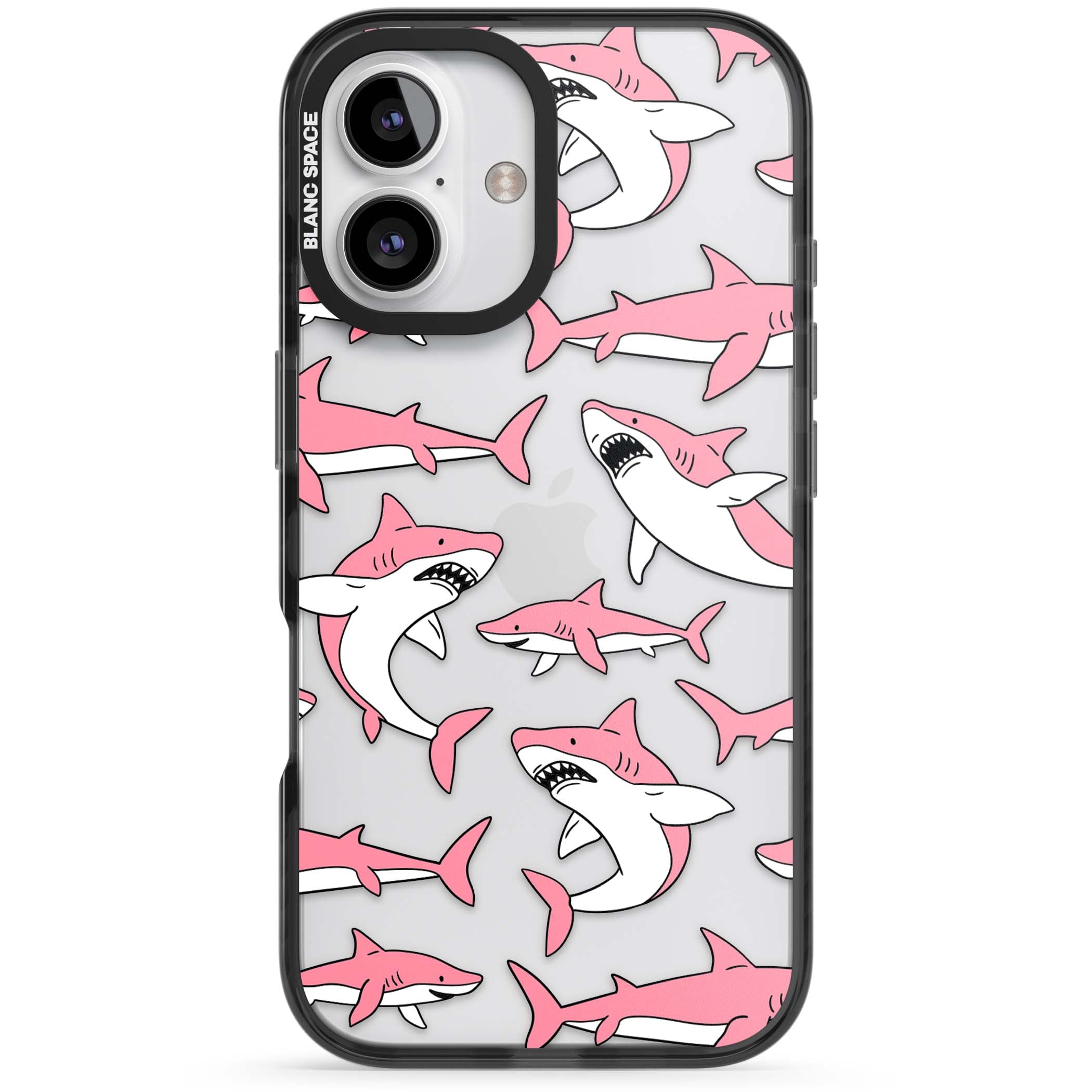 Bubblegum Sharks for her iPhone case | Black Impact case for iPhone 16, iPhone 16 Plus