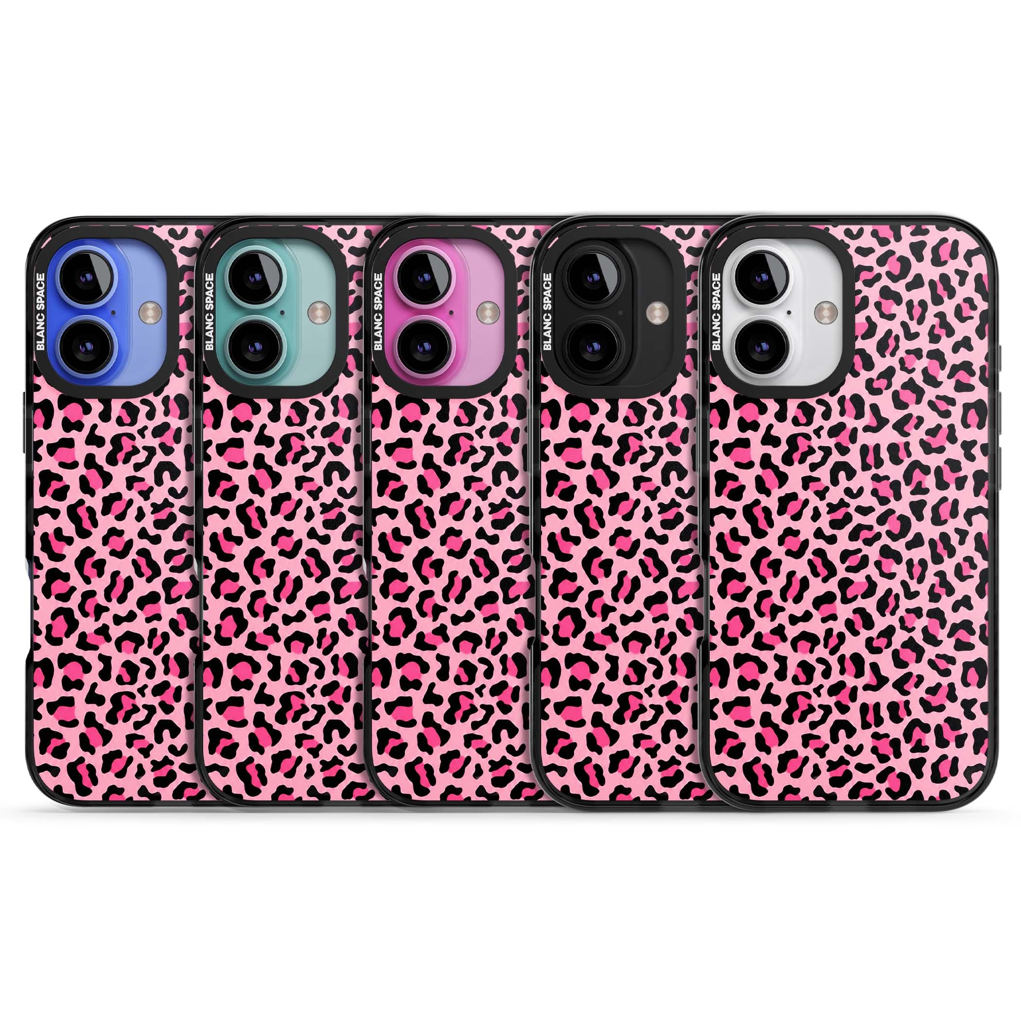 Pink Leopard baddie iPhone case | Black Impact case for iPhone 16, iPhone 16 Plus